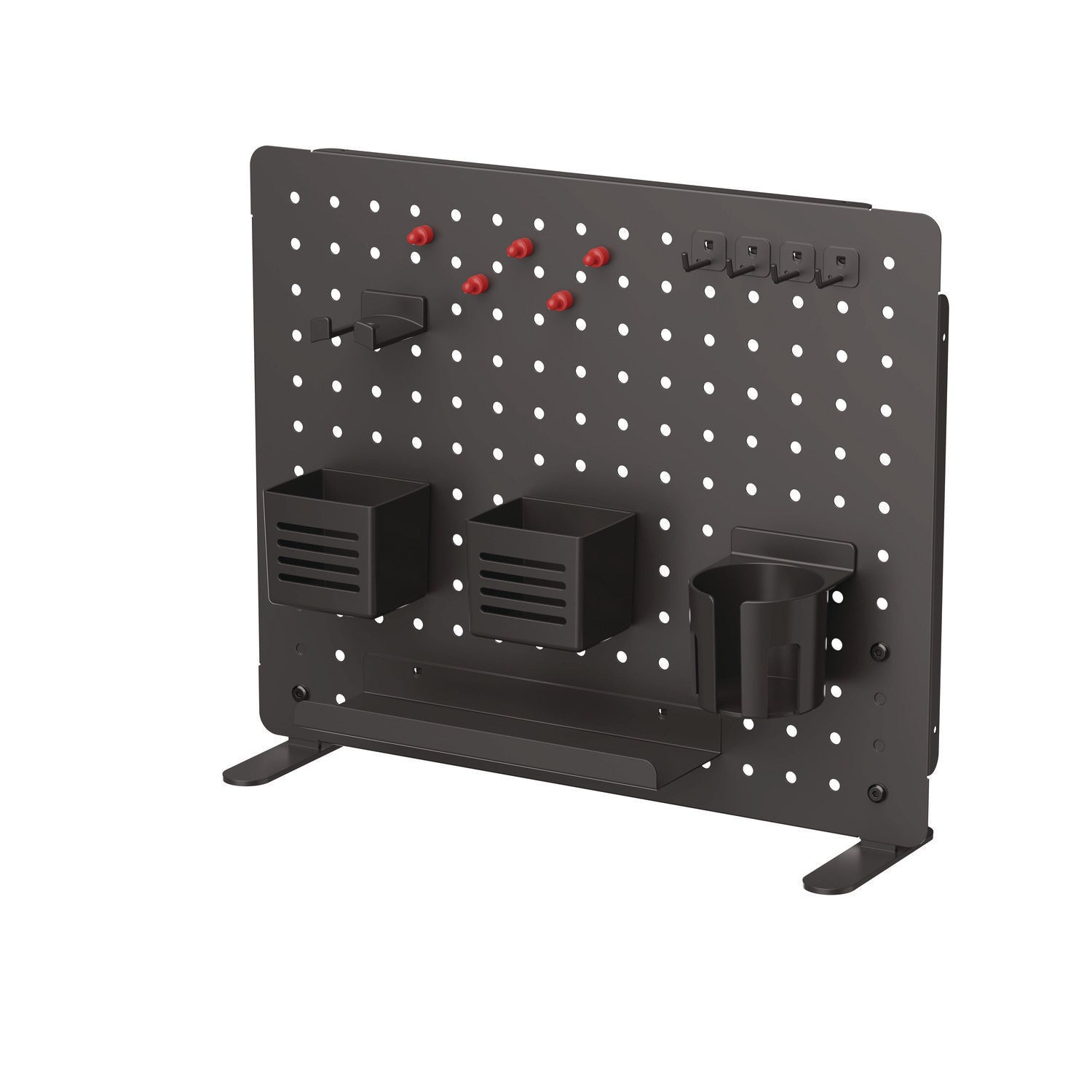 Kantek Pegboard Organizer Board with Accessories, Black, Powder Coated Steel, 17.40" x 21.50" x 3.80", 1 Each