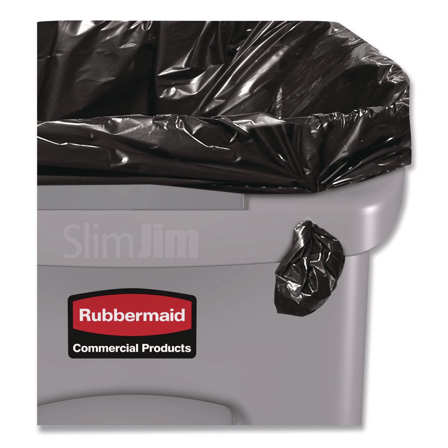 Rubbermaid Commercial Slim Jim Vented Container - 16 gal Capacity - Rectangular - Durable, Vented, Sturdy, Weather Resistant, Handle, Lightweight - 25" Height x 11" Width - Gray - 1 Each