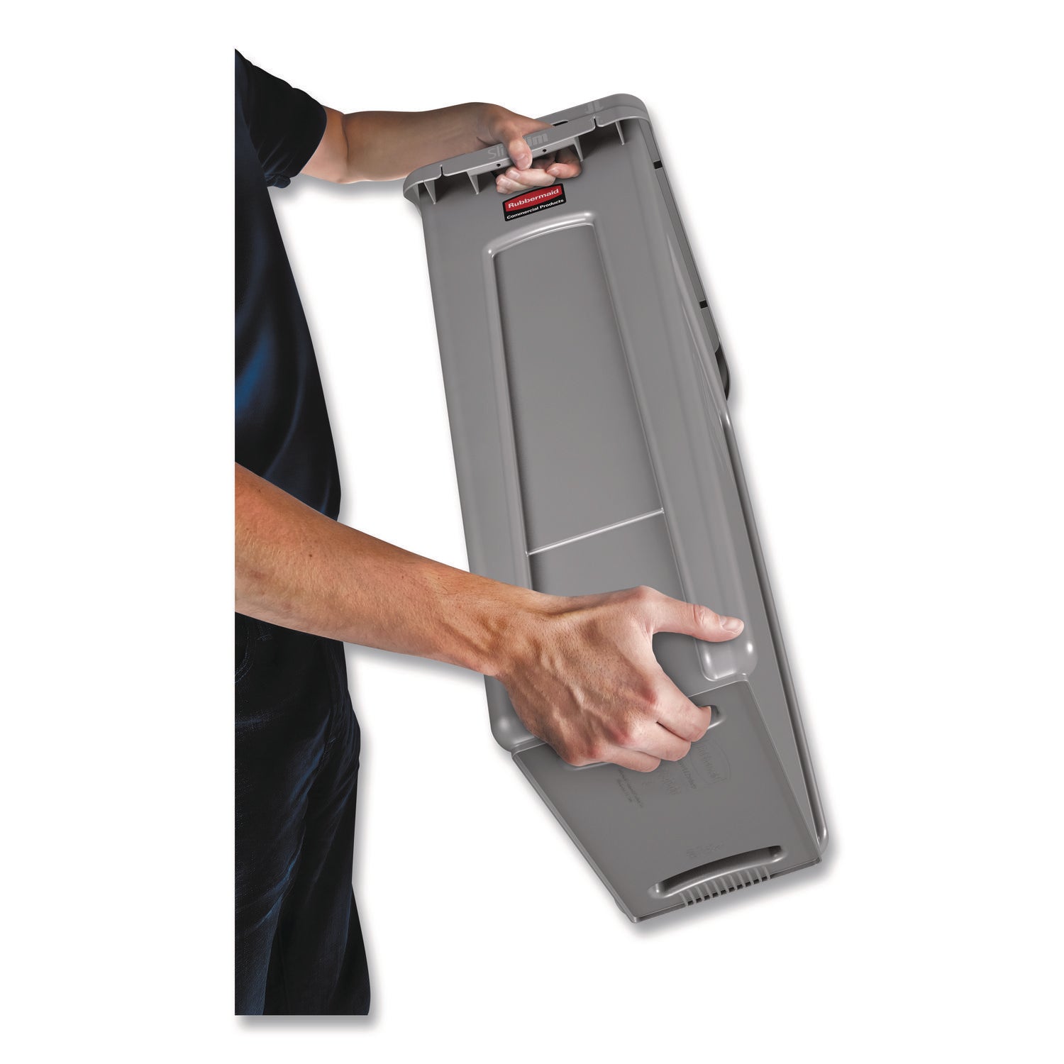 Rubbermaid Commercial Slim Jim Vented Container - 16 gal Capacity - Rectangular - Durable, Vented, Sturdy, Weather Resistant, Handle, Lightweight - 25" Height x 11" Width - Gray - 1 Each