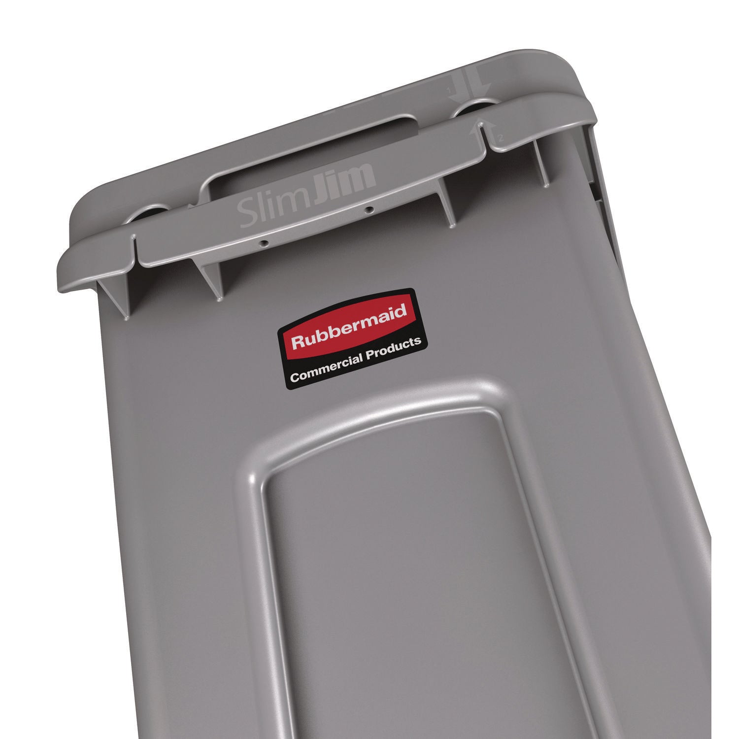Rubbermaid Commercial Slim Jim Vented Container - 16 gal Capacity - Rectangular - Durable, Vented, Sturdy, Weather Resistant, Handle, Lightweight - 25" Height x 11" Width - Gray - 1 Each