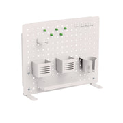 Kantek Pegboard Organizer Board with Accessories, White, Powder Coated Steel, 17.40" x 21.50" x 3.80", Includes Tray, Beverage Holder, Pen Cup, Magnets, Headphone Holder, 1 Each