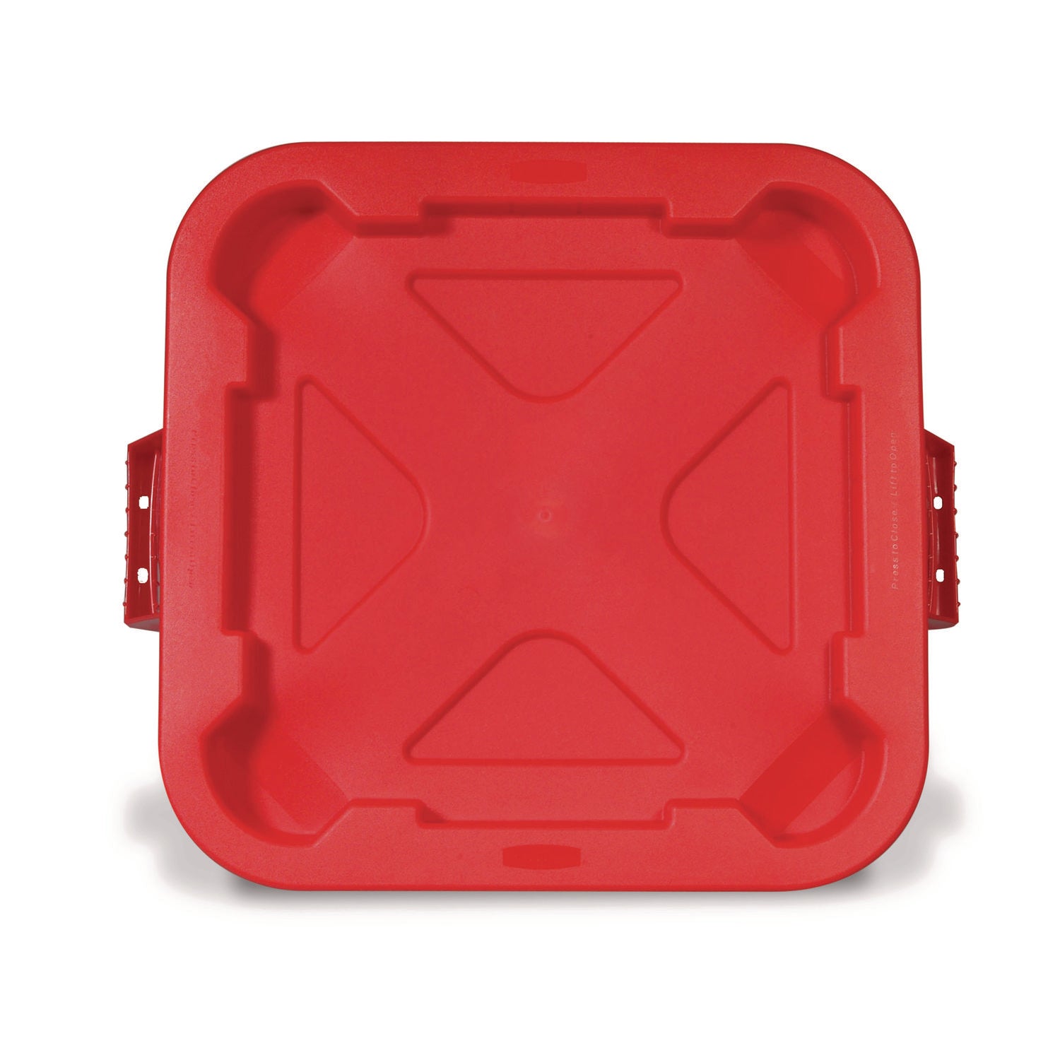 Square BRUTE Lid, 21.88w x 21.88d x 2.13h, Red, 6/Carton