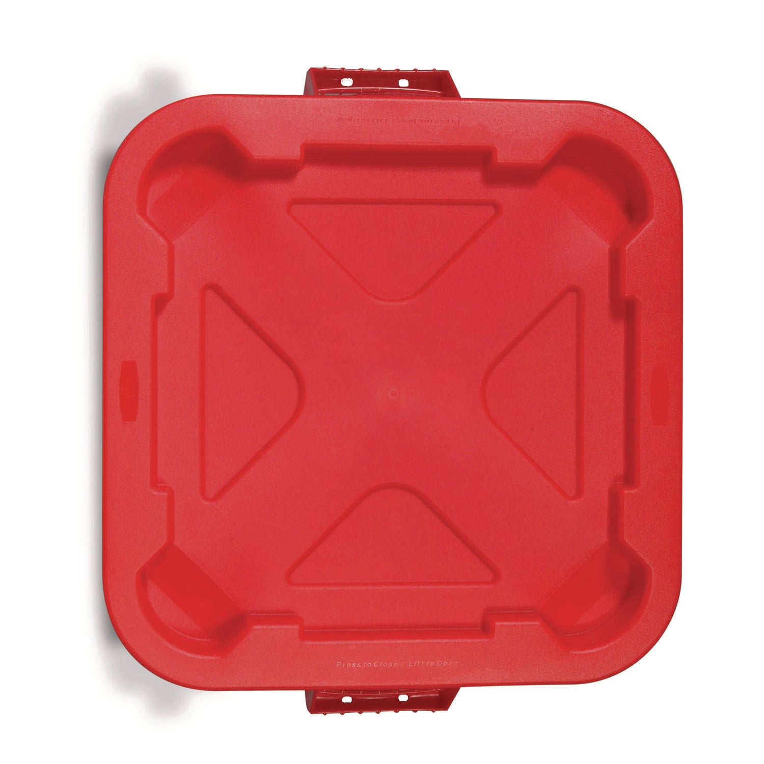 Square BRUTE Lid, 21.88w x 21.88d x 2.13h, Red, 6/Carton