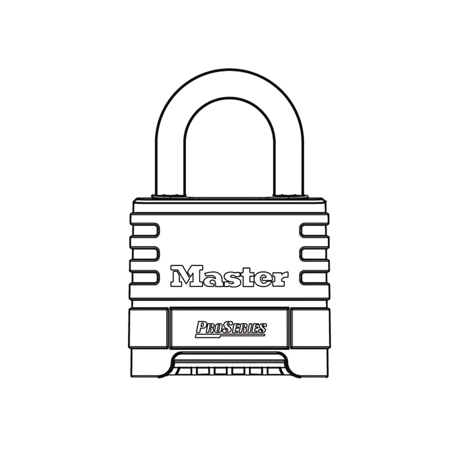 10000 Digit - 0.31" Shackle Diameter - Corrosion Resistant, Pry Resistant - Stainless Steel - Stainless Steel - 1 Each