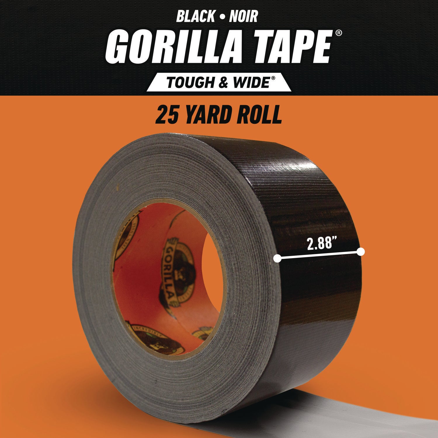 106425 Gorilla 2.88 In. x 25 Yd. Tough & Wide Heavy-Duty Duct Tape, Black