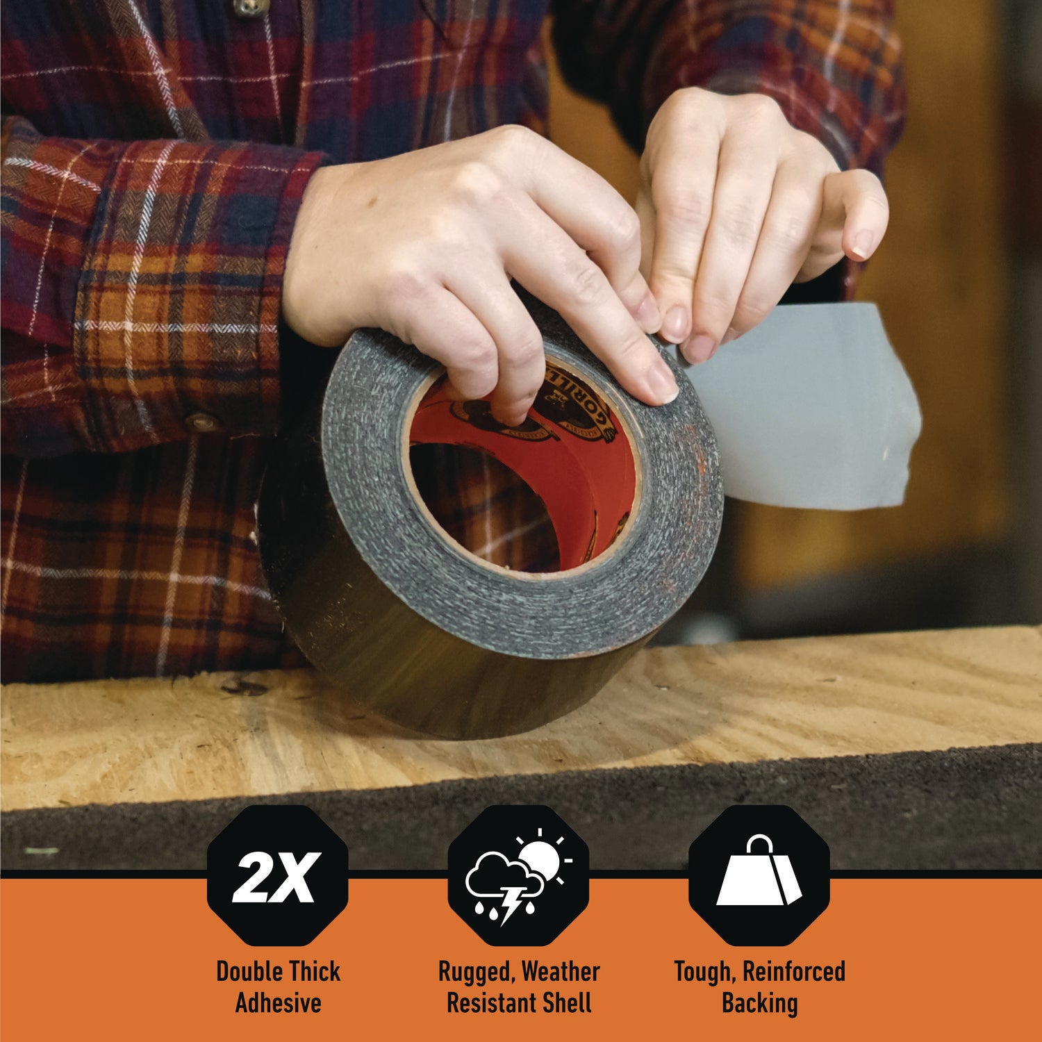106425 Gorilla 2.88 In. x 25 Yd. Tough & Wide Heavy-Duty Duct Tape, Black