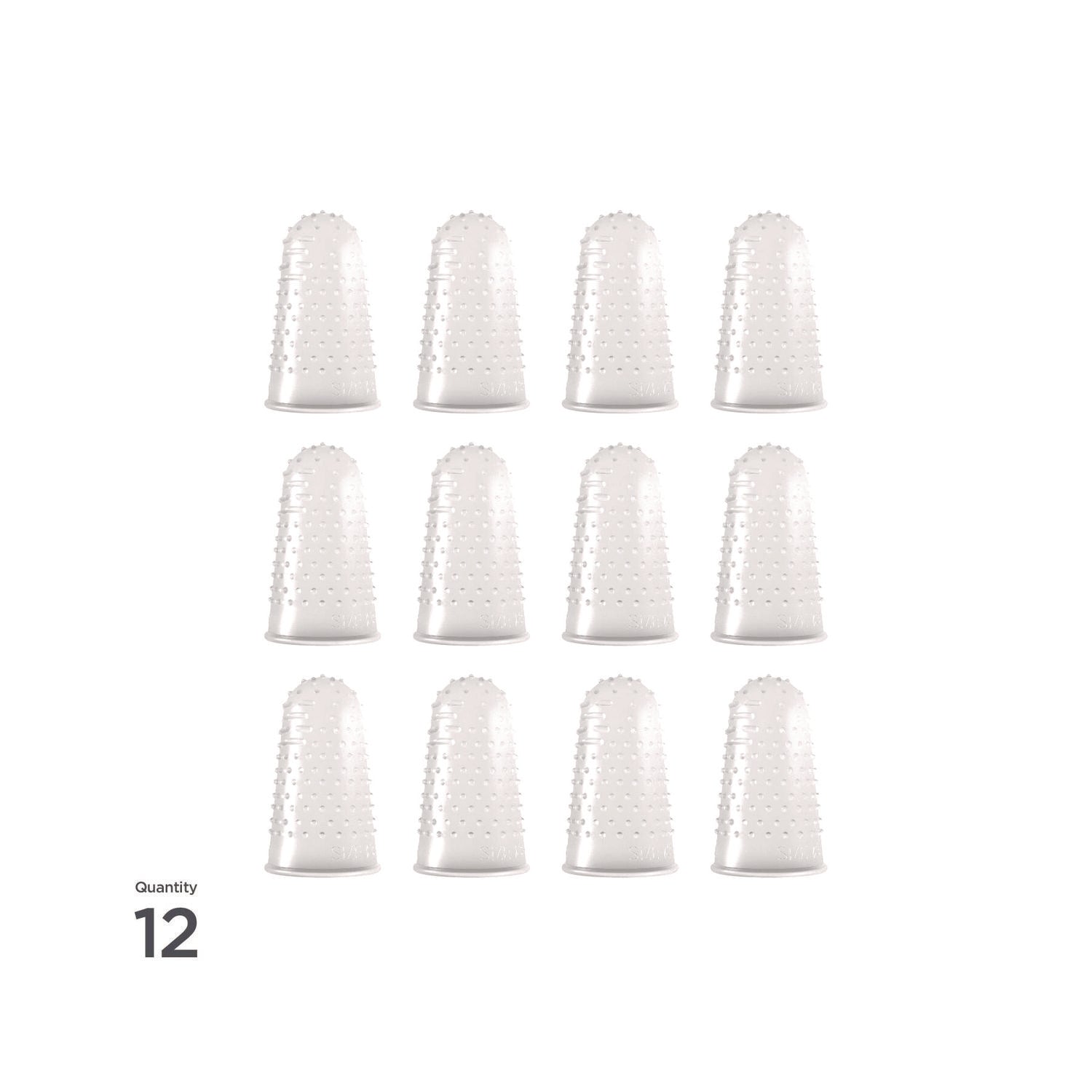 Micro-Gel Fingertips, Size 13, X-Large, Clear, 12/Pack