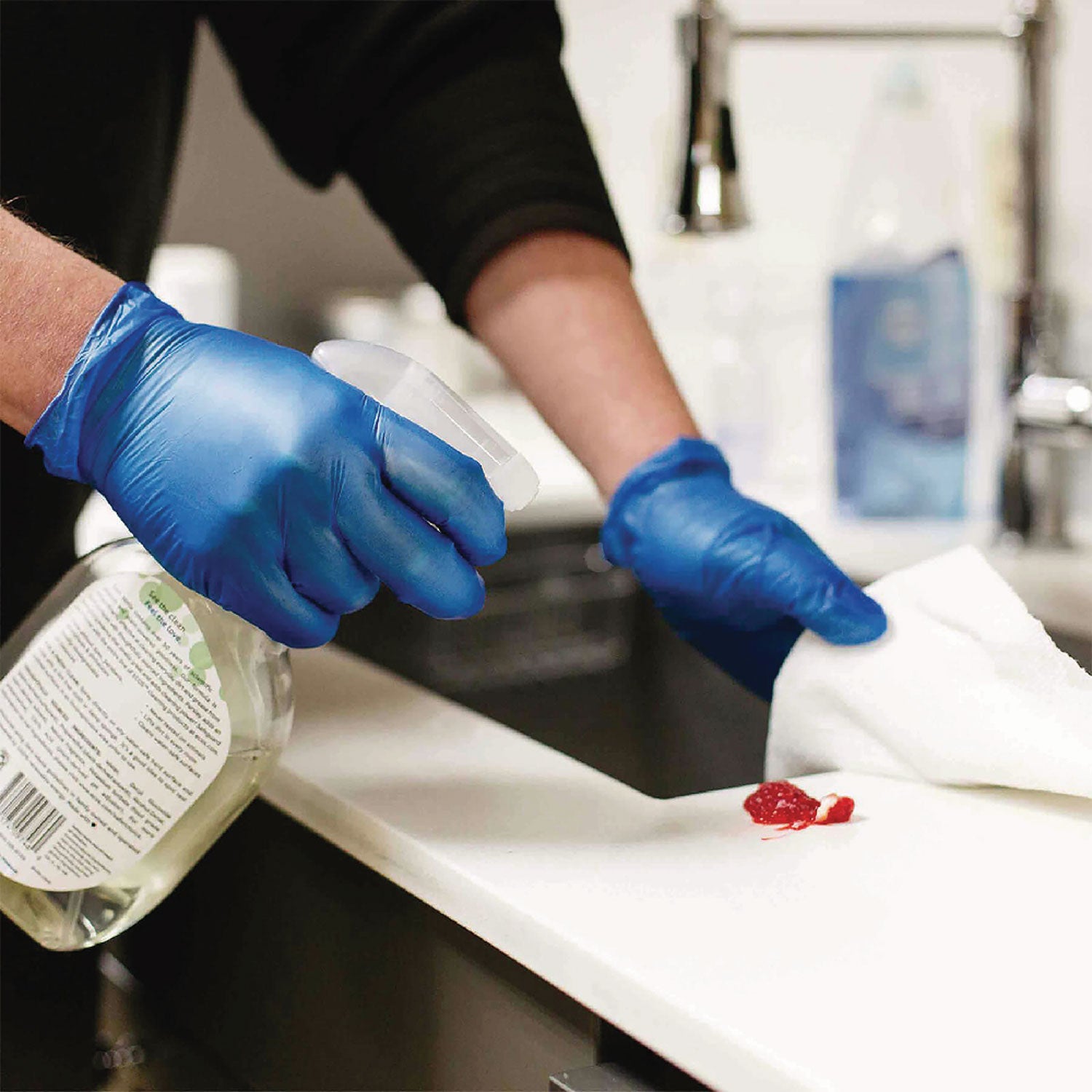 Industrial Vinyl Gloves, Powder-Free, 3 mil, Small, Blue, 100 Gloves/Box, 10 Boxes/Carton
