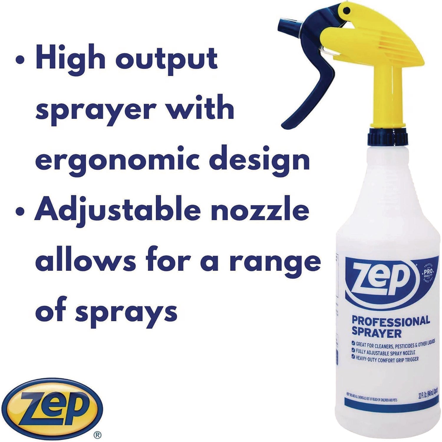 Professional Spray Bottle With Trigger Sprayer, 32 Oz, Clear