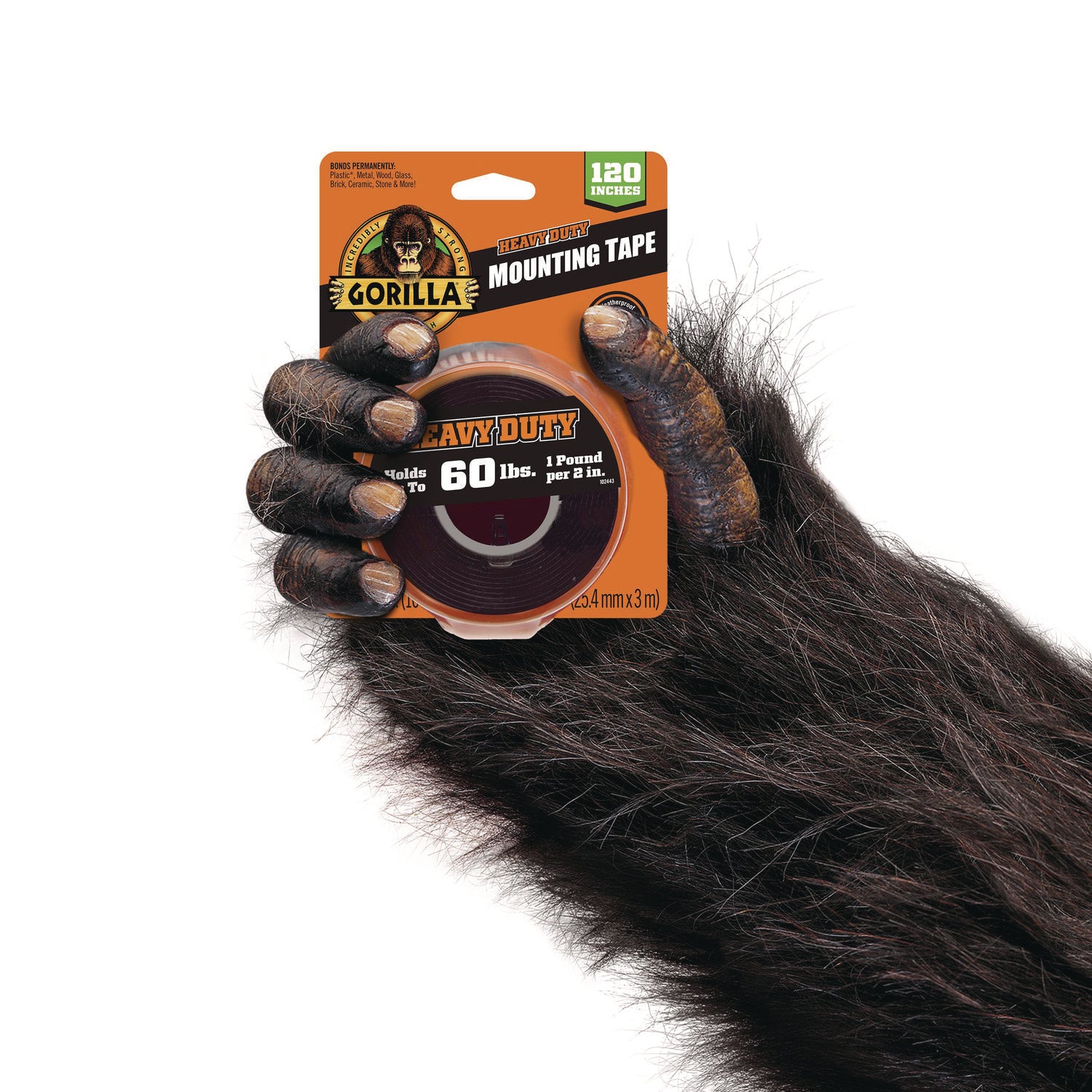 Gorilla Heavy Duty Mounting Tape - 10 ft Length x 1" Width - Black - 1 Each