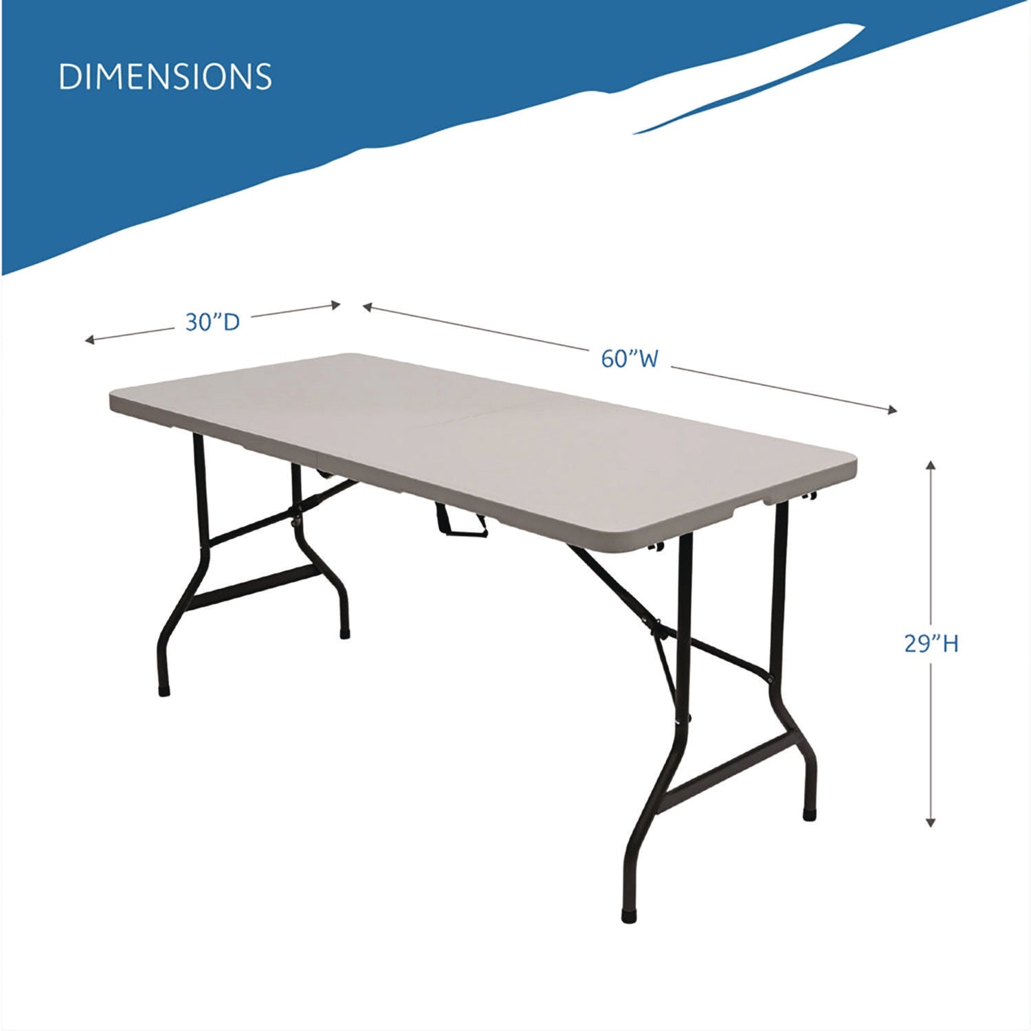 IndestrucTable® Classic Folding Table, Platinum Granite - 30x60 BiFold