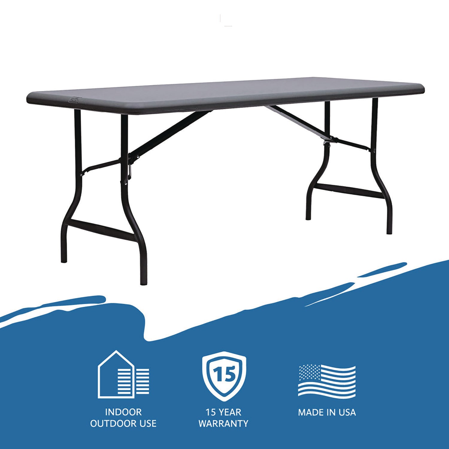IndestrucTable® Industrial Folding Table, Charcoal - 30" x 72"