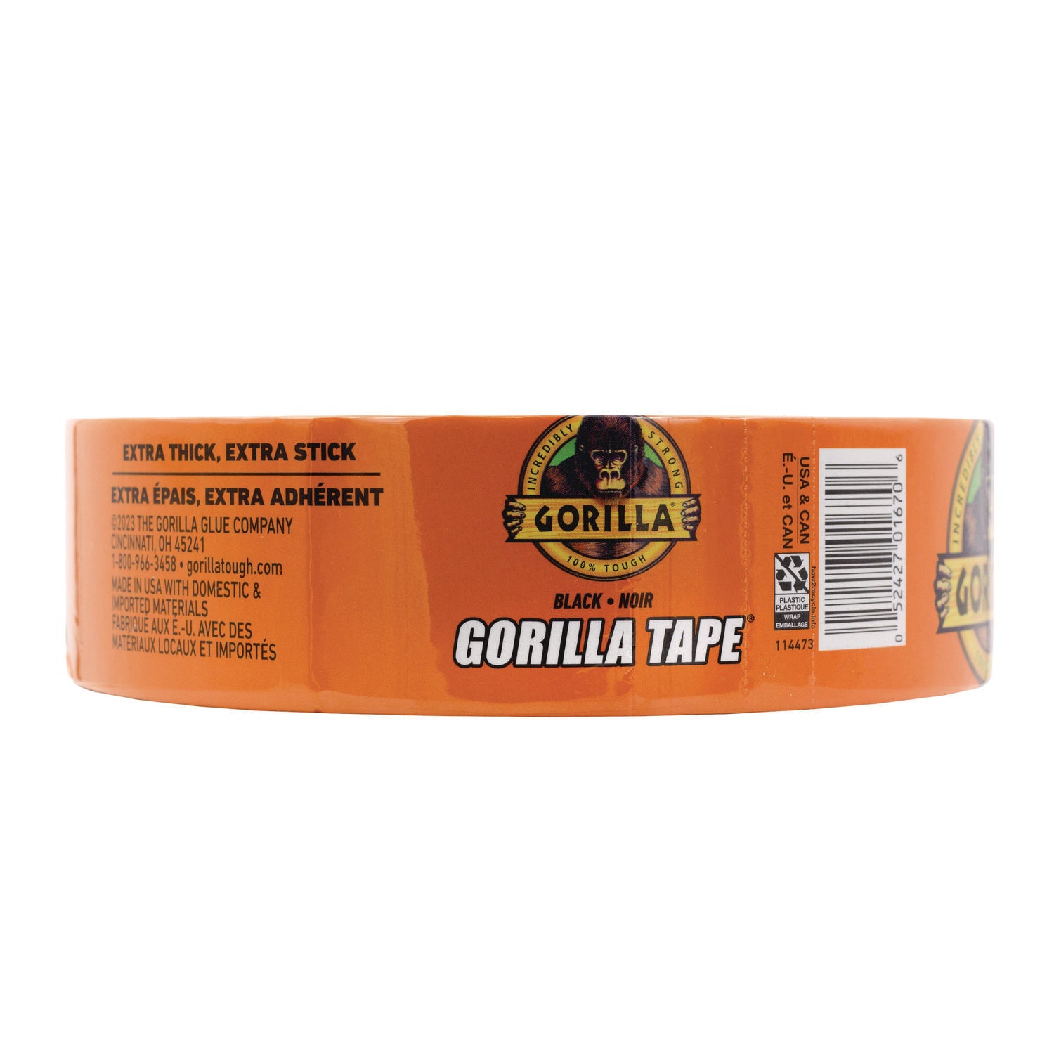 Gorilla Tape - 50 yd Length x 1.88" Width - Black - 1 Roll
