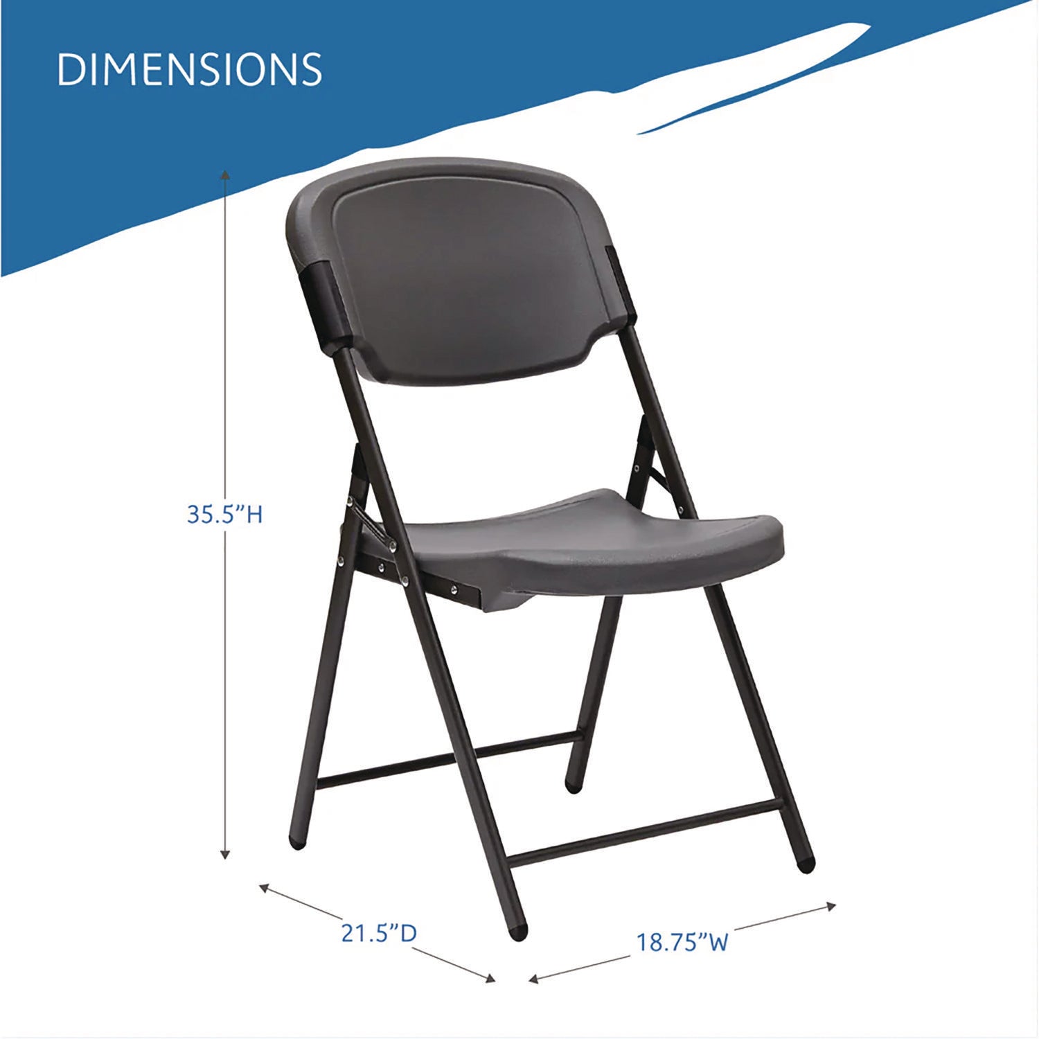 Rough n Ready® Commercial Folding Chair - Charcoal