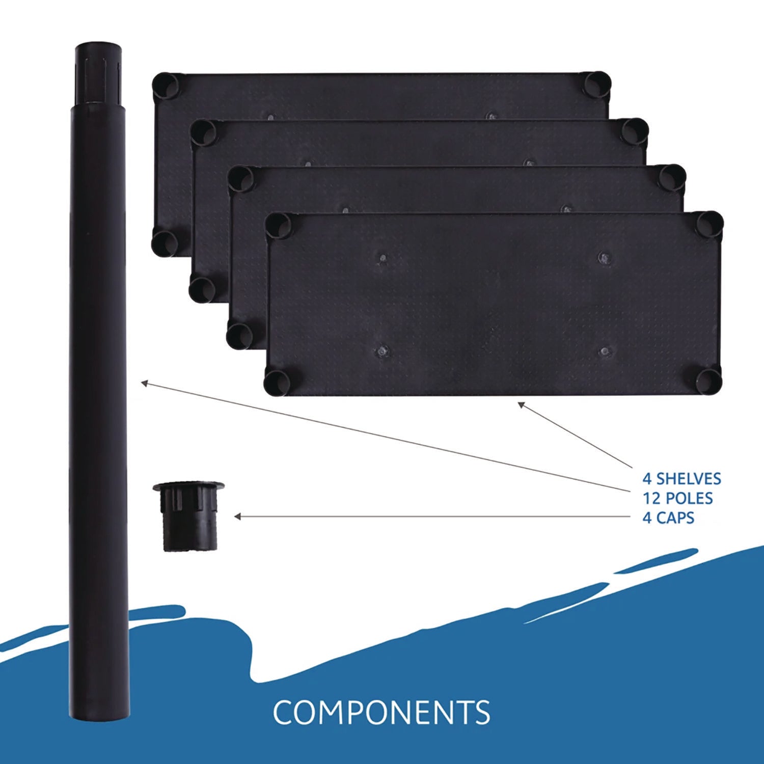 Rough n Ready® 4 Shelf, Black