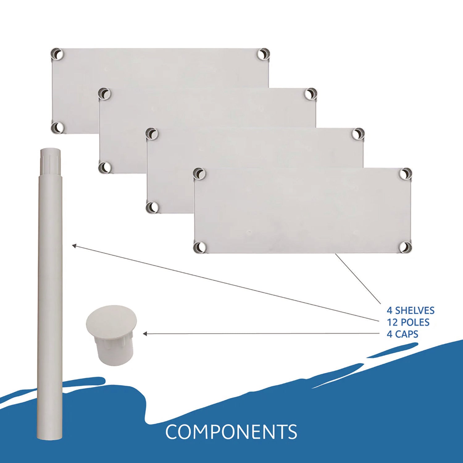 Rough n Ready® 4 Shelf, Platinum