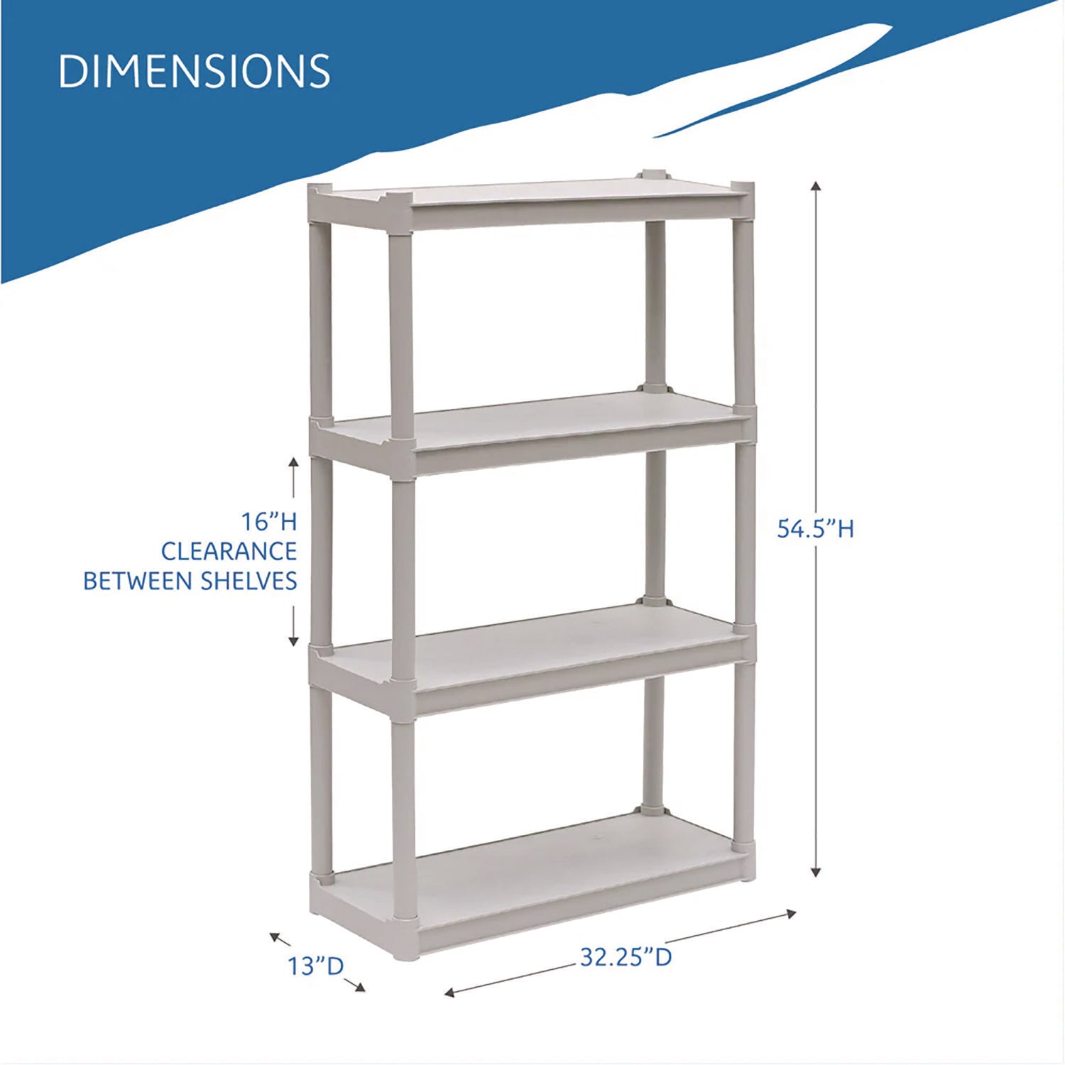 Rough n Ready® 4 Shelf, Platinum