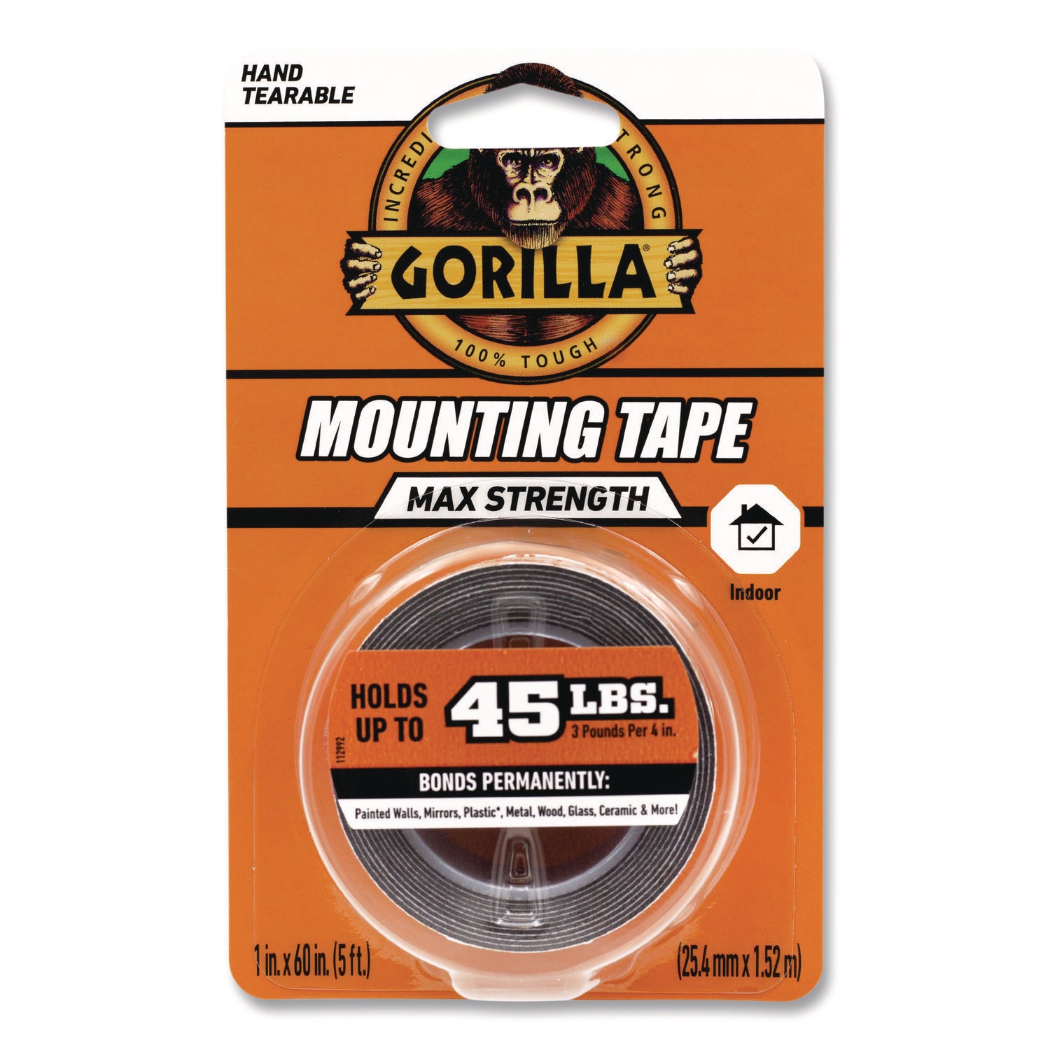 5 ft Length x 1" Width - Black - For Mounting, Multi Surface, Indoor - 1 Each