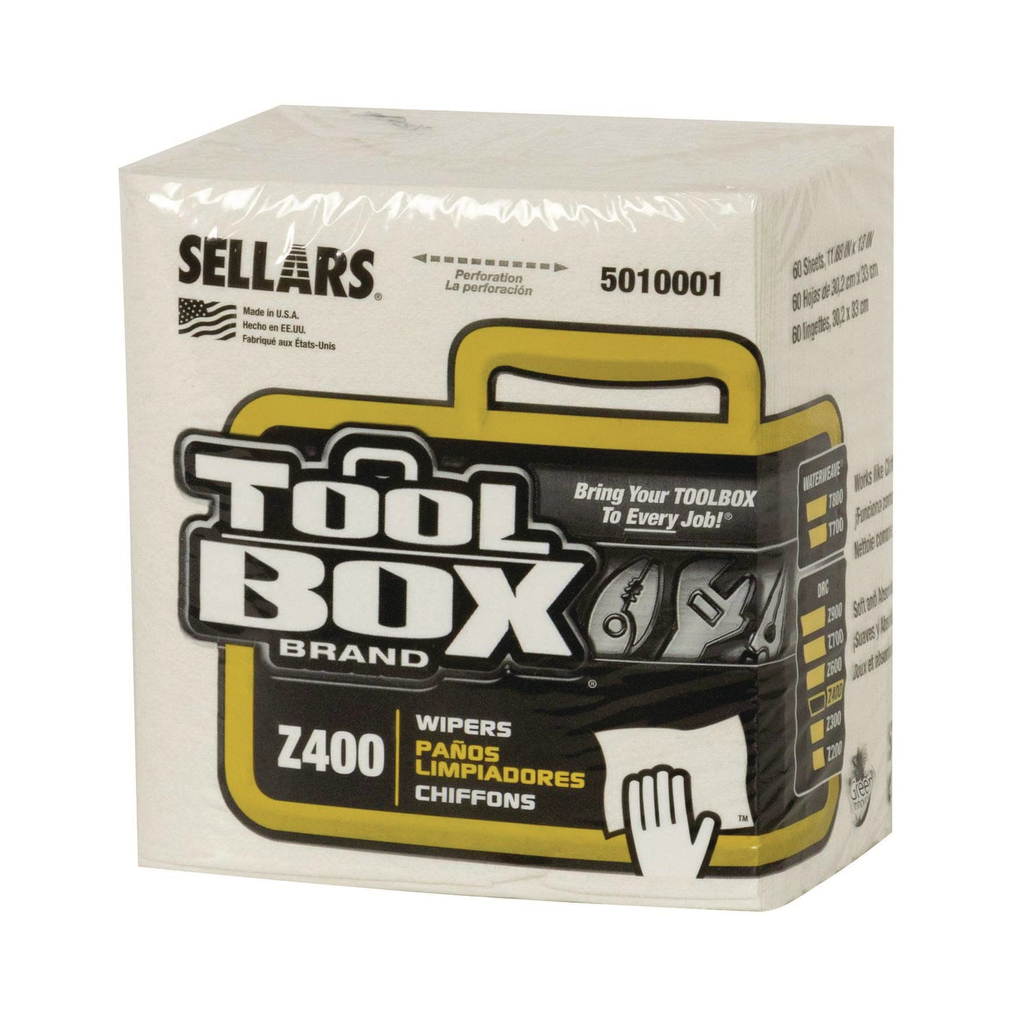 Z400 Quarterfold Wipers, 1-Ply, 11.87 x 13, White, 12/Carton