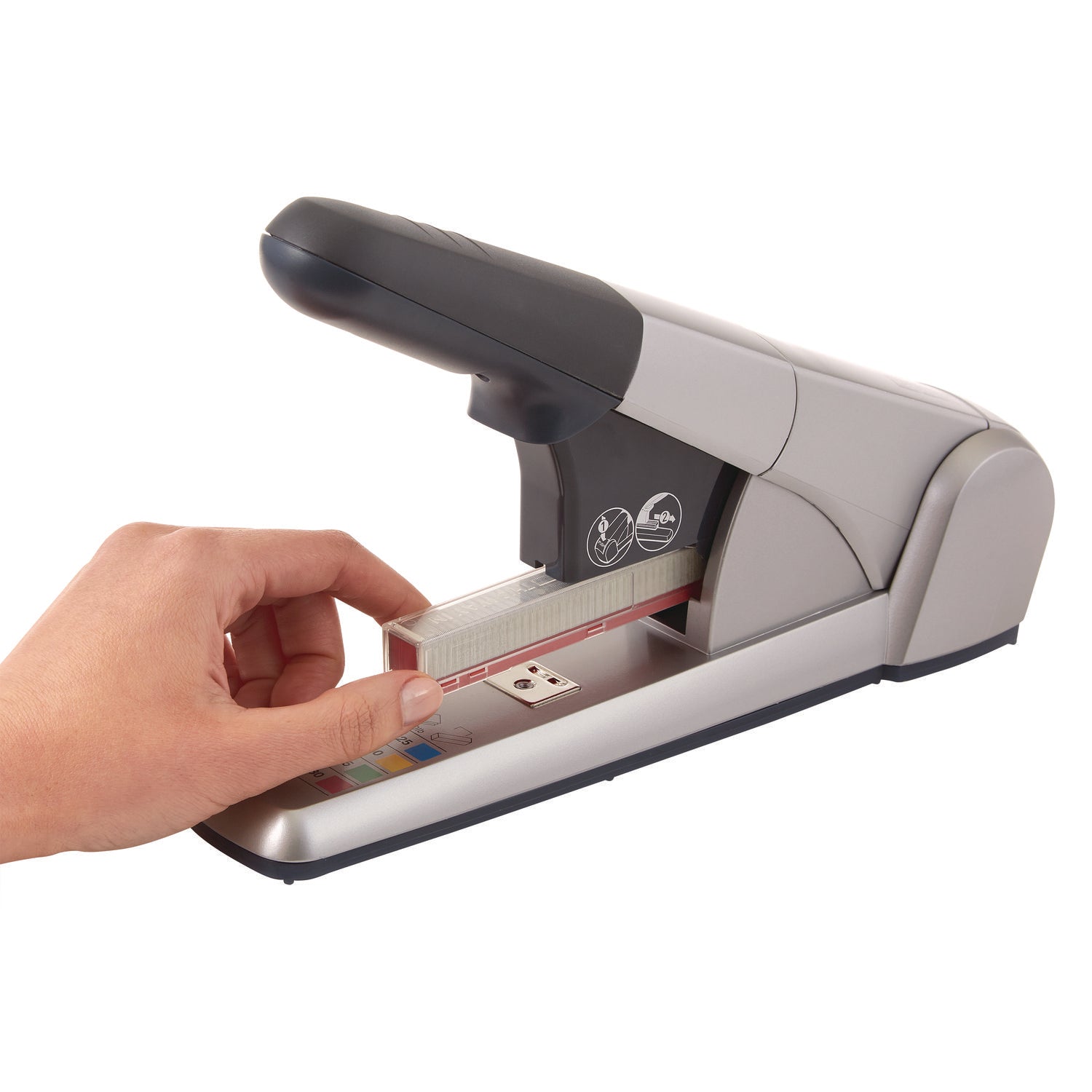 Staples Upto 80 Sheet - Holds Upto 210 Staple - 1.70" Throat Depth - Silver - 1 Each