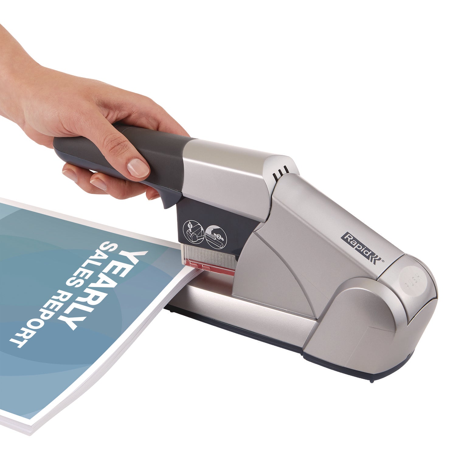 Staples Upto 80 Sheet - Holds Upto 210 Staple - 1.70" Throat Depth - Silver - 1 Each