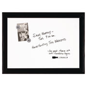23" (1.9 ft) Width x 17" (1.4 ft) Height - White Painted Steel Surface - Ebony Wood Frame - Horizontal/Vertical - Magnetic - Smooth Writing, Easy to Clean - 1 Each