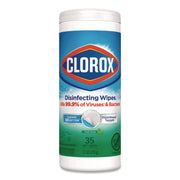 Disinfecting Wipes, Bleach Free Cleaning Wipes, 1-Ply, 7 x 8, Fresh Scent, White, 35/Canister