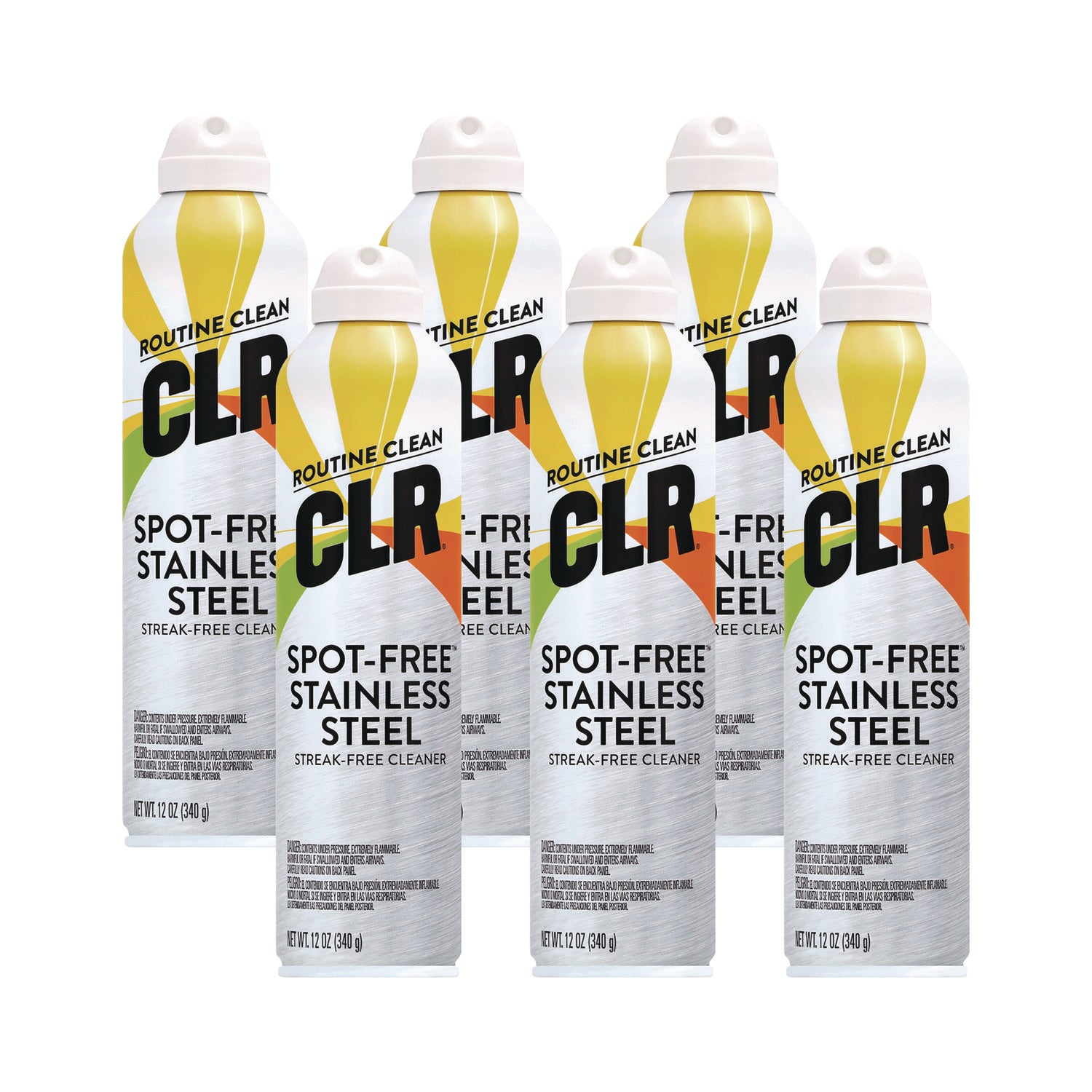 For Multipurpose - Aerosol - 12 fl oz (0.4 quart) - Recommended For: Dirt Remover, Residue Remover, Fingerprint Remover, Streak Remover, Soil Remover - Easy to Use - White - 6 / Carton