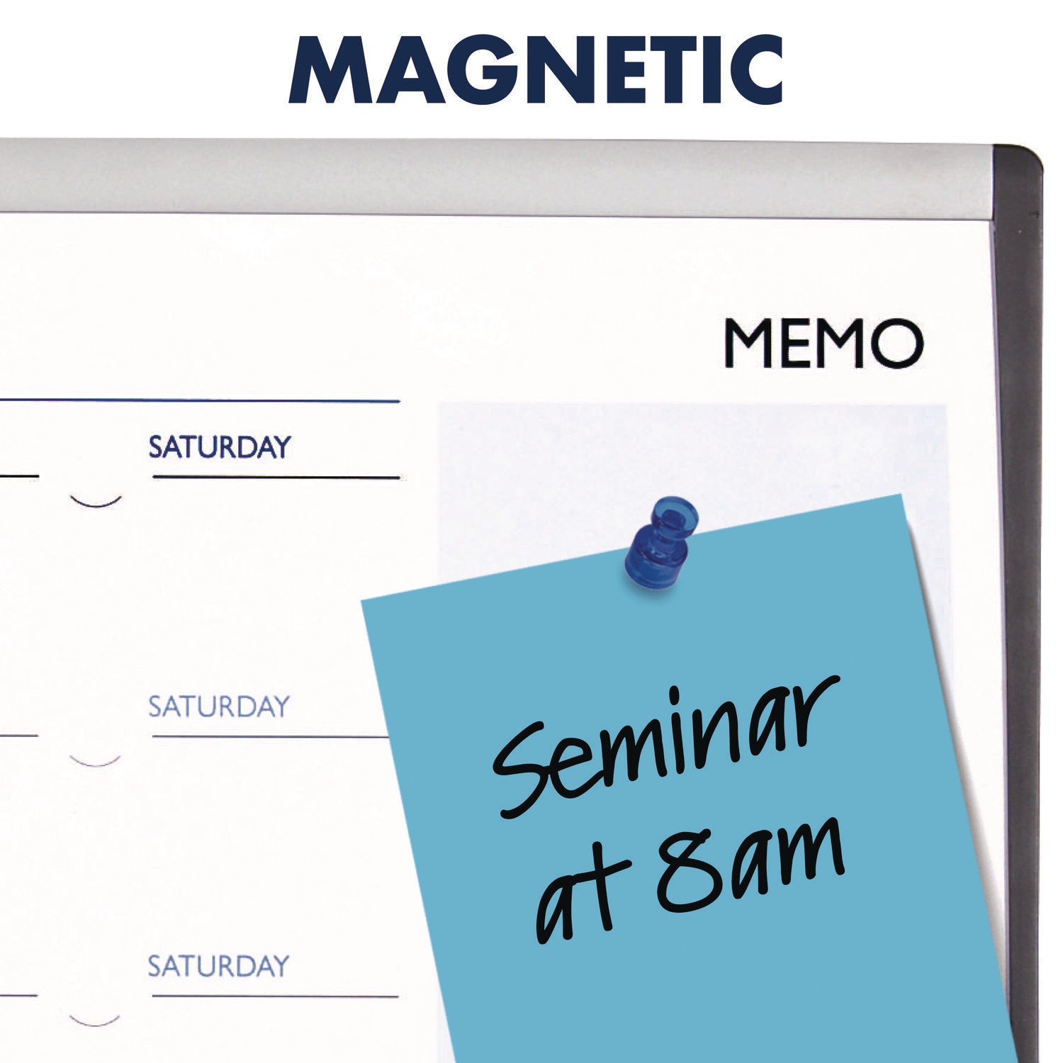 18" Board Height x 30" Board Width - White Natural Cork Surface - Magnetic, Calendar, Durable, Lightweight - Silver Aluminum Frame - 1 Each