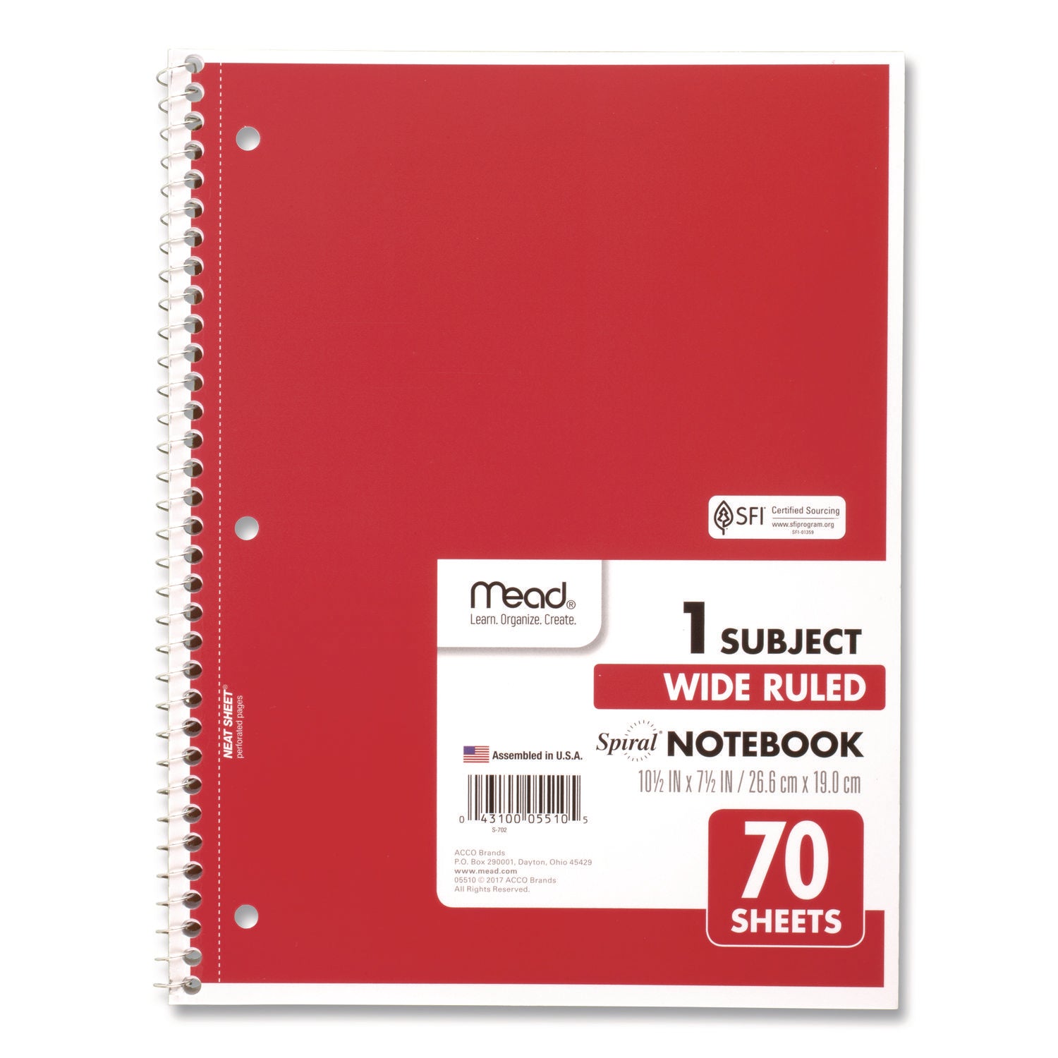 70 Sheets - 140 Pages - Spiral Bound - 3 Hole(s) - 10 1/2" x 8" Sheet Size - 10" Height x 8" Width x 0.5" Length - White Paper - Assorted Cover - Durable Cover, Bleed Resistant, Perforated, Spiral Lock, Lightweight - 4 / Pack