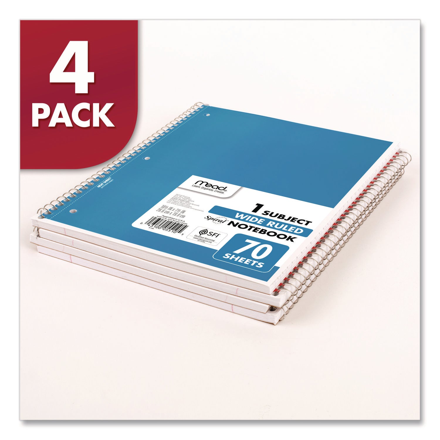 70 Sheets - 140 Pages - Spiral Bound - 3 Hole(s) - 10 1/2" x 8" Sheet Size - 10" Height x 8" Width x 0.5" Length - White Paper - Assorted Cover - Durable Cover, Bleed Resistant, Perforated, Spiral Lock, Lightweight - 4 / Pack