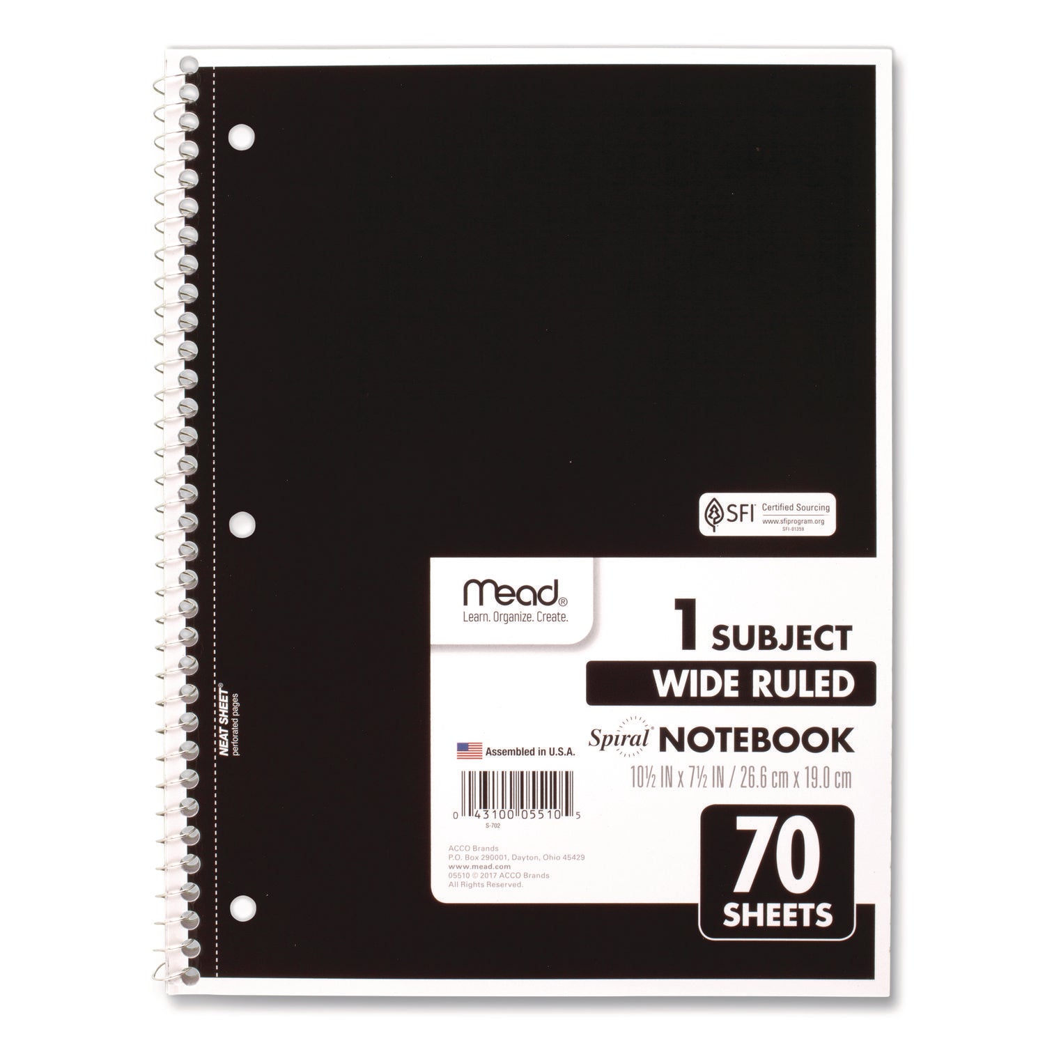 70 Sheets - 140 Pages - Spiral Bound - 3 Hole(s) - 10 1/2" x 8" Sheet Size - 10" Height x 8" Width x 0.5" Length - White Paper - Assorted Cover - Durable Cover, Bleed Resistant, Perforated, Spiral Lock, Lightweight - 4 / Pack