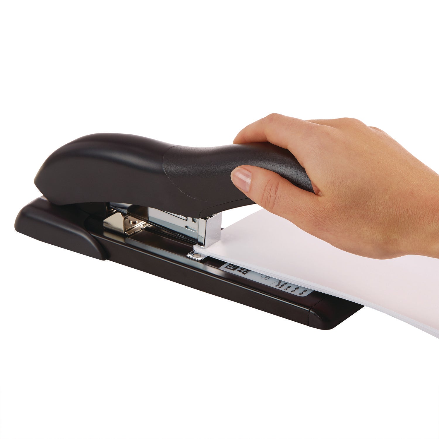 Staples Upto 80 Sheet of 20lb Paper - Staple Size: 0.25" , 0.37" , 0.50" - 2.25" Throat Depth - Black - Metal, Plastic - 1 Each