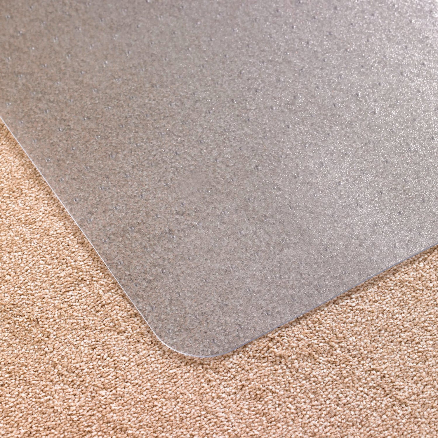 Carpeted Floor, Home, Office, Carpet, Chair - 48" Length x 36" Width x 0.090" Depth x 0.090" Thickness - Rectangular - Polyvinyl Chloride (PVC), Vinyl - Clear - 1 Each - TAA Compliant