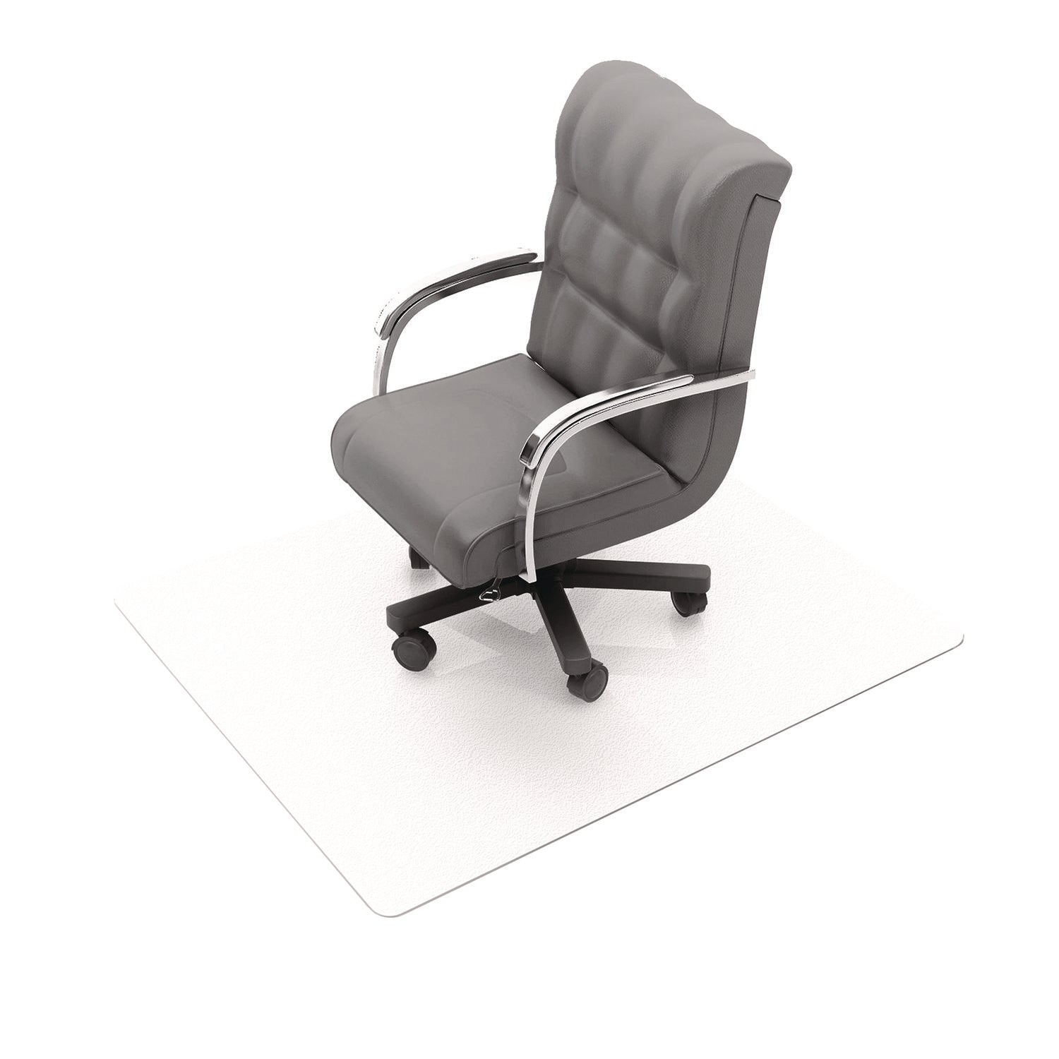 Carpeted Floor, Home, Office, Carpet - 53" Length x 45" Width x 0.090" Depth x 0.090" Thickness - Rectangular - Polyethylene Terephthalate (PET), Polyvinyl Chloride (PVC), Vinyl - Clear - 1 Each - TAA Compliant