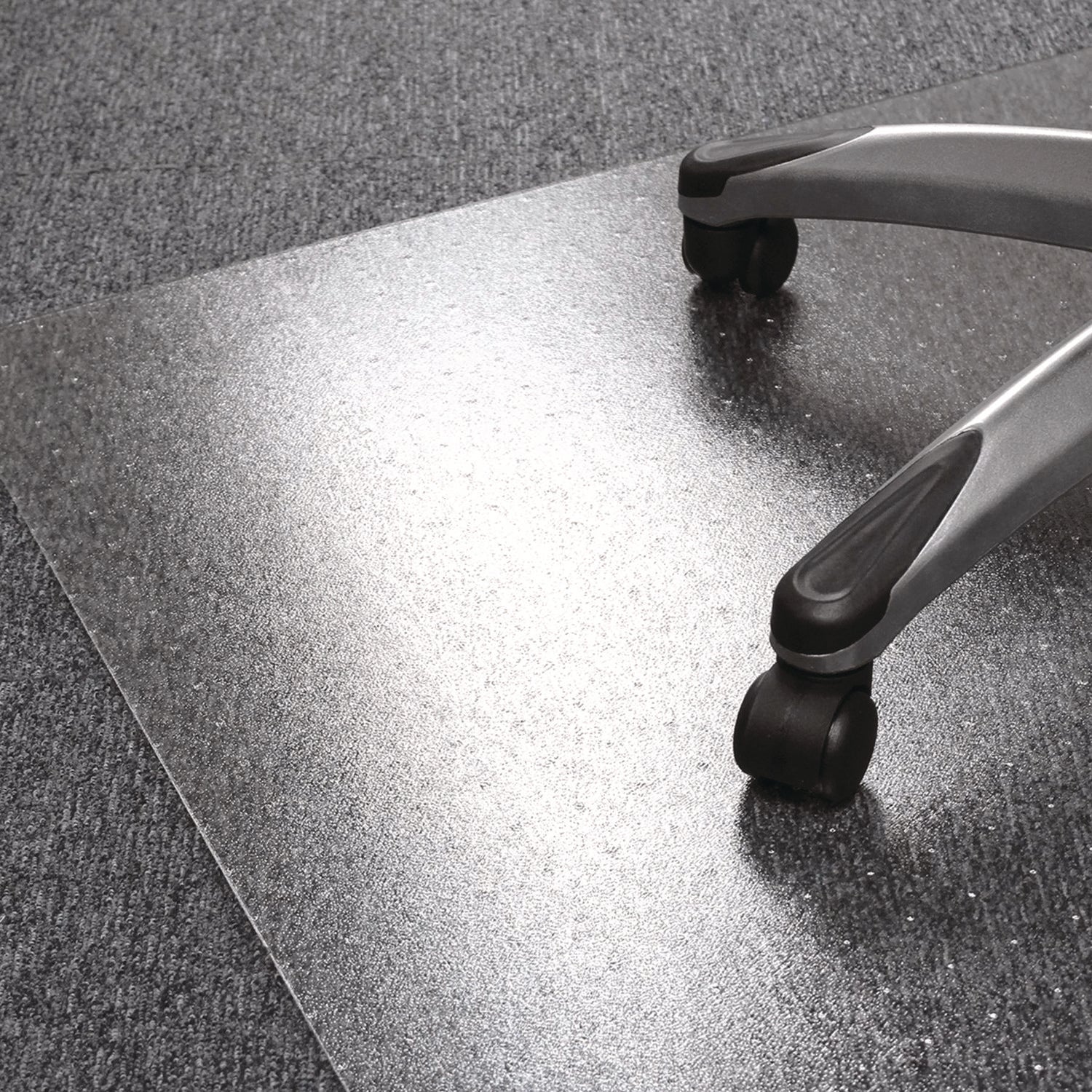 Carpet, Home, Carpet - 60" Length x 60" Width x 0.090" Depth x 0.090" Thickness - Rectangular - Polycarbonate, Polyvinyl Chloride (PVC) - Clear - 1 Each - TAA Compliant