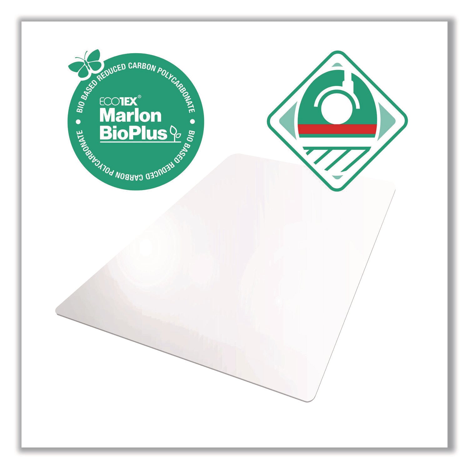 Hard Floor - 60" Length x 46" Width x 0.070" Depth x 0.070" Thickness - Rectangular - Polycarbonate - Clear - 1 Each - TAA Compliant