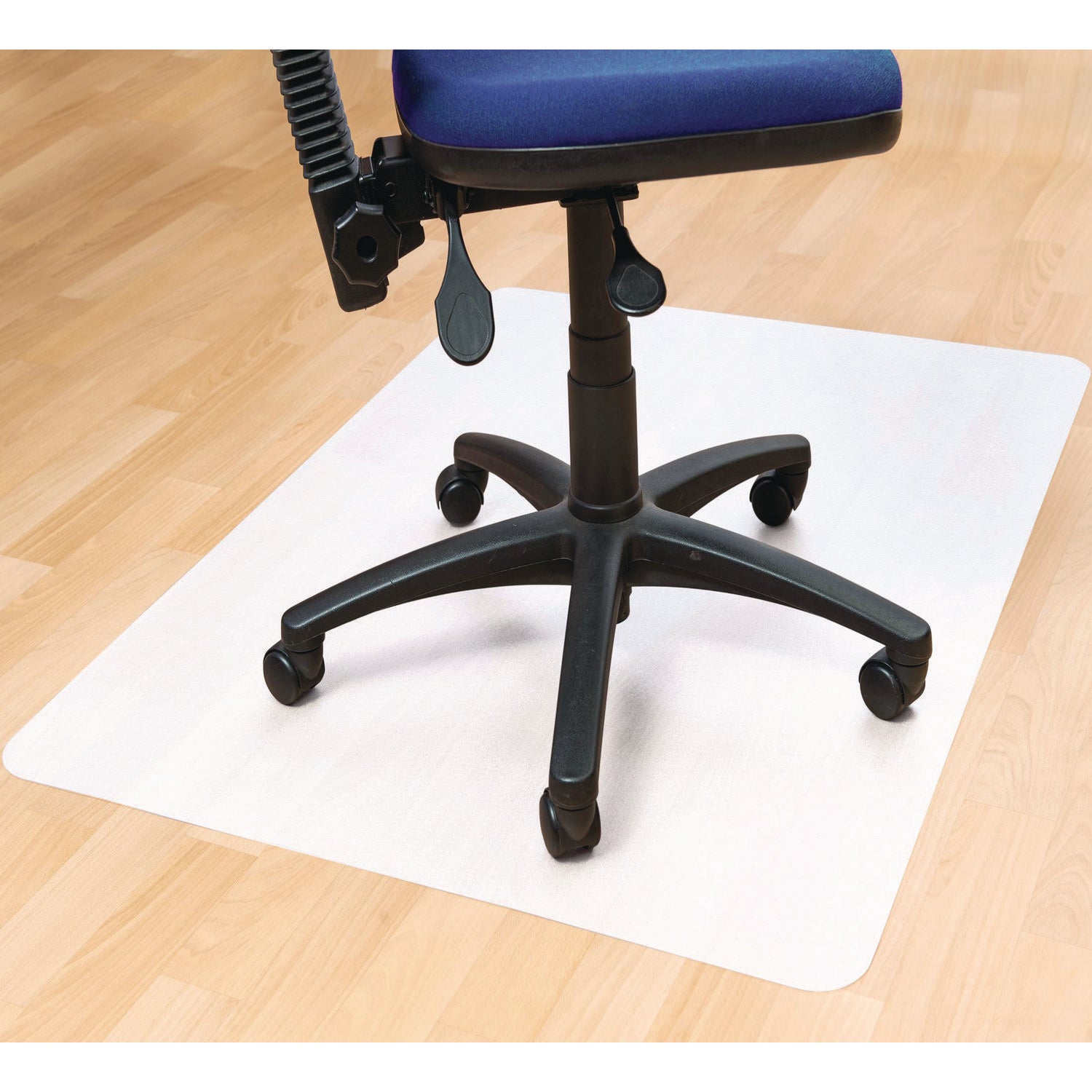 Floortex Polypropylene Rectangular Anti-Slip Foldable Chair Mat for Hard Floors- 35" x 46