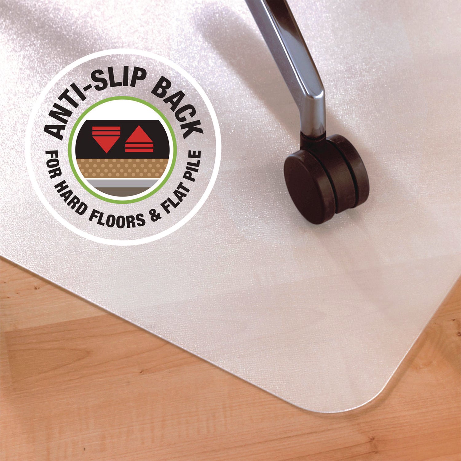 Floortex Polypropylene Rectangular Anti-Slip Foldable Chair Mat for Hard Floors- 35" x 46