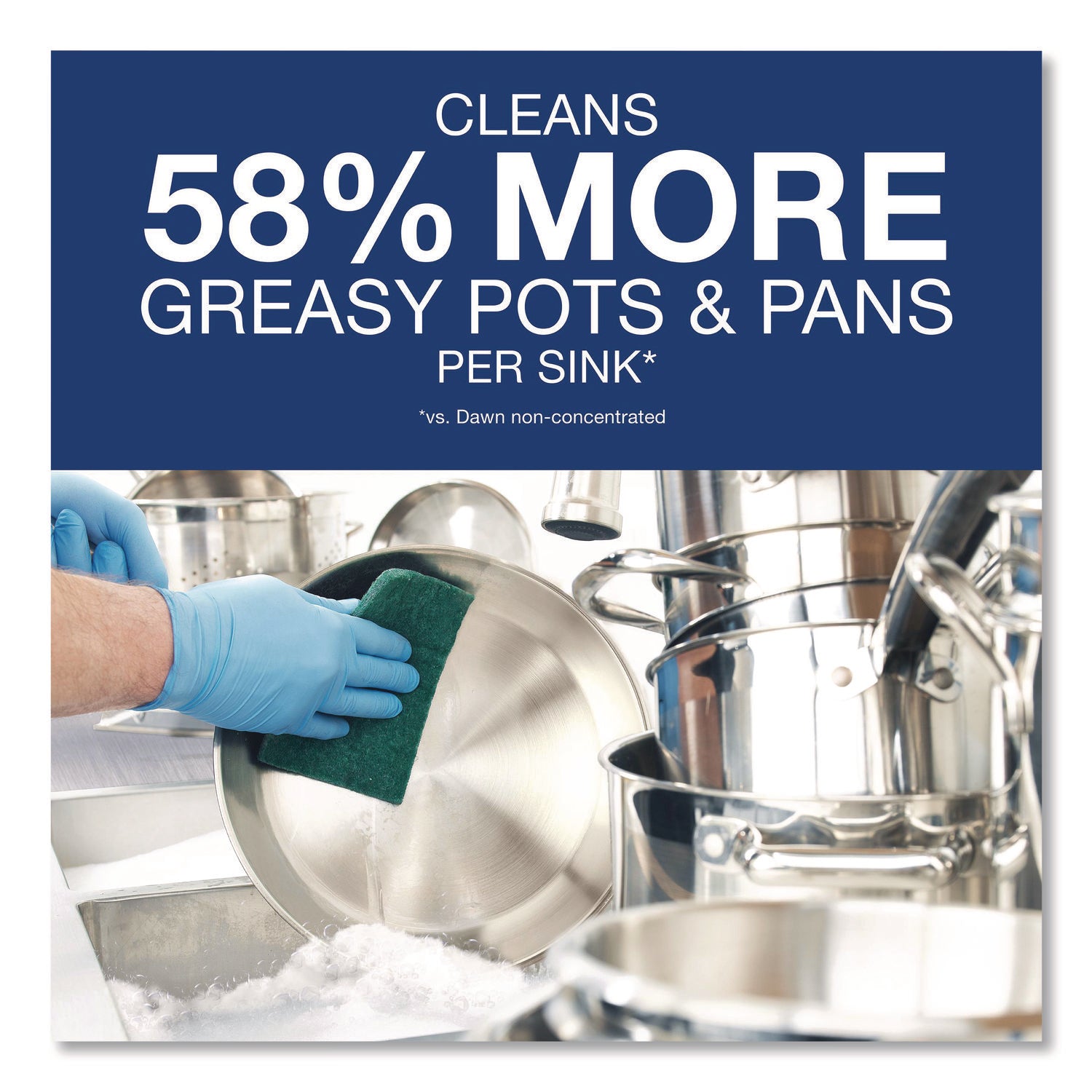 Dawn Manual Pot/Pan Detergent, Original Scent, Blue, 128 fl oz (4 quart) Bottles, 4 per Carton