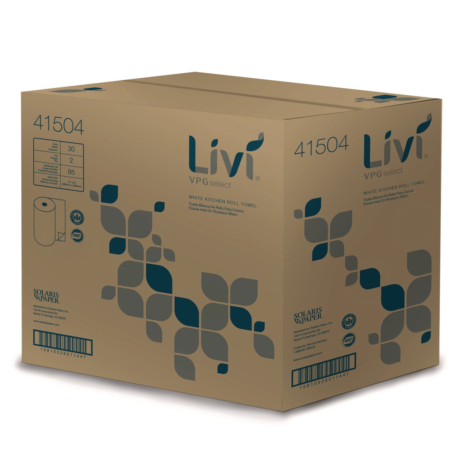 2 Ply - 9" Width x 11" Length - 85 Sheets/Roll - White - Fiber - 30 / Carton