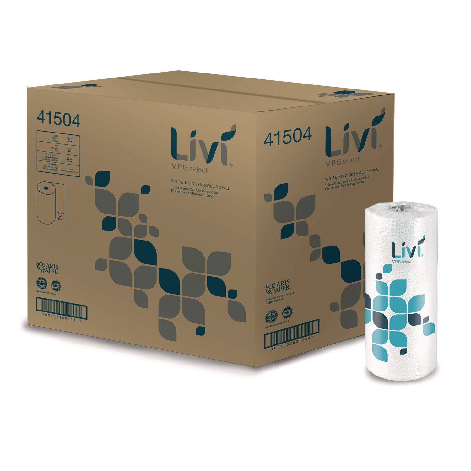 2 Ply - 9" Width x 11" Length - 85 Sheets/Roll - White - Fiber - 30 / Carton