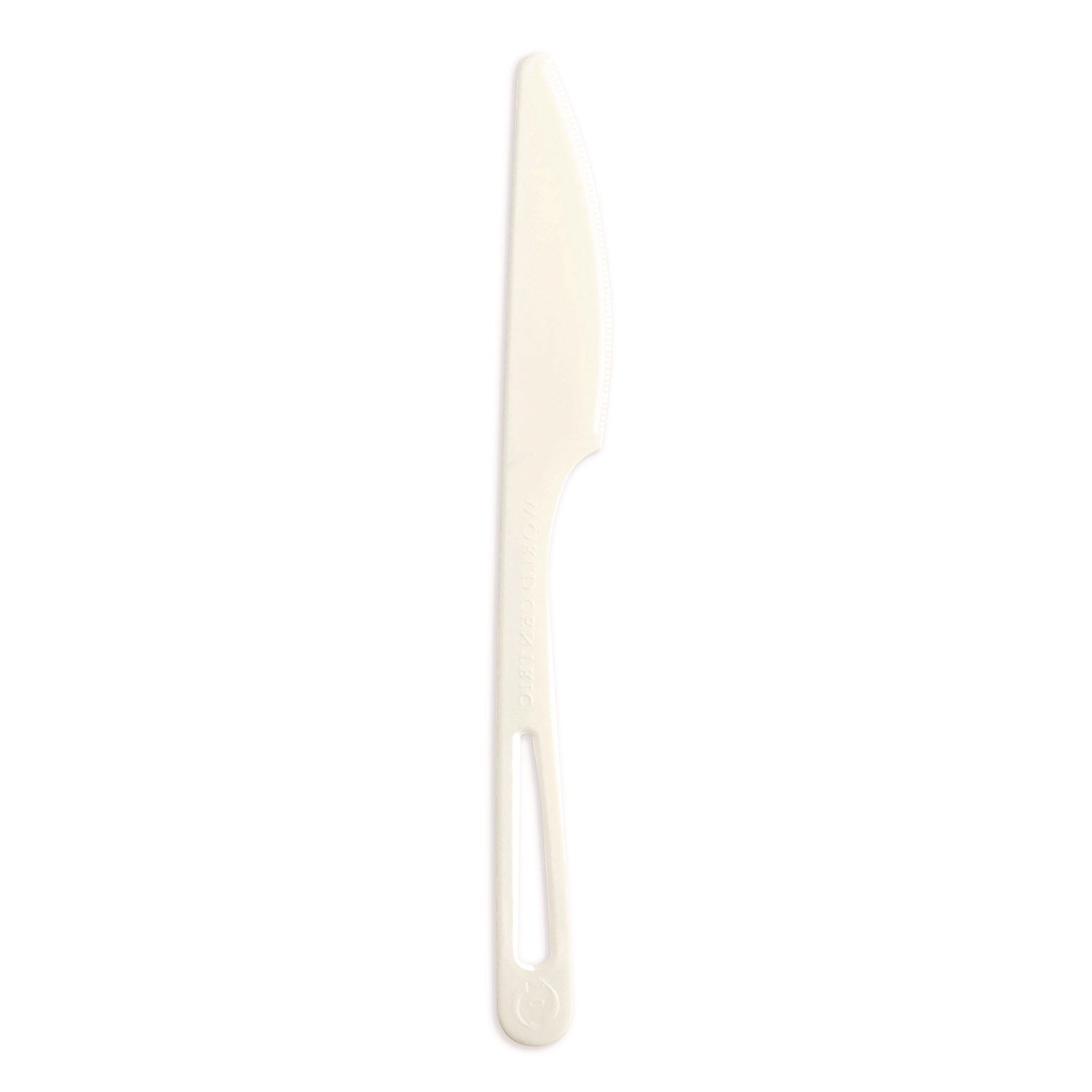 TPLA Compostable Cutlery, Knife, Plastic, White, 1,000/Carton