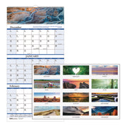 Julian Dates - 14 Month - December 2025 to January 2027 - 3 Month Single Page Layout - 12 1/4" x 27" Sheet Size - 1.75" x 1.13" Block - Wire Bound - White - Paper - Full-Color Scenic Photos - 1 Each