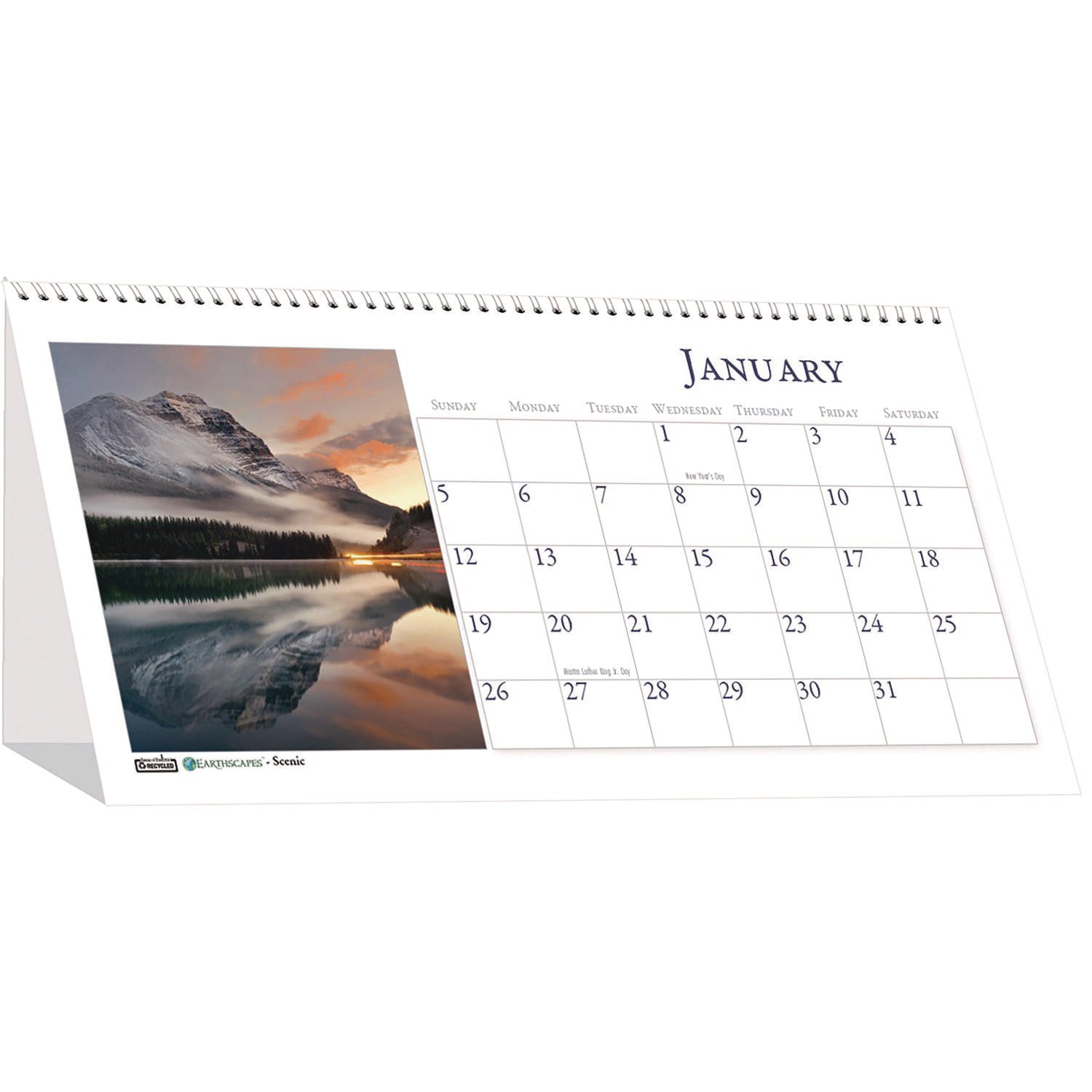 Julian Dates - Monthly - 1 Year - January 2026 to December 2026 - 1 Month Double Page Layout - 8 1/2" x 4 1/2" Sheet Size - Spiral Bound - Desktop - White - Paper - 1 Each