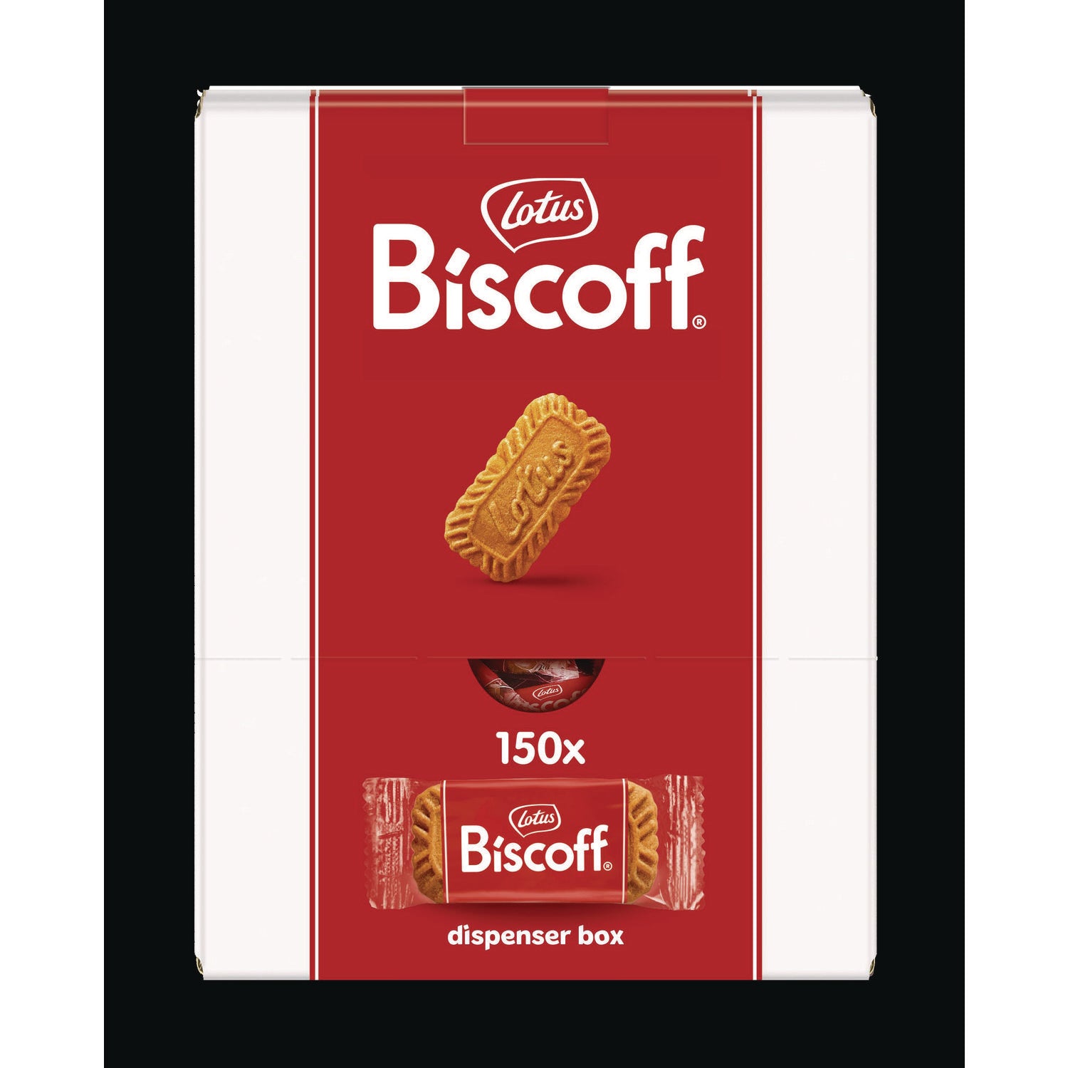 Biscoff Individual Cookies Dispenser, Caramel Flavor, 2 Cookies per Pack, 150 Packs per Carton, No Artificial Colors or Flavors, Preservative-Free