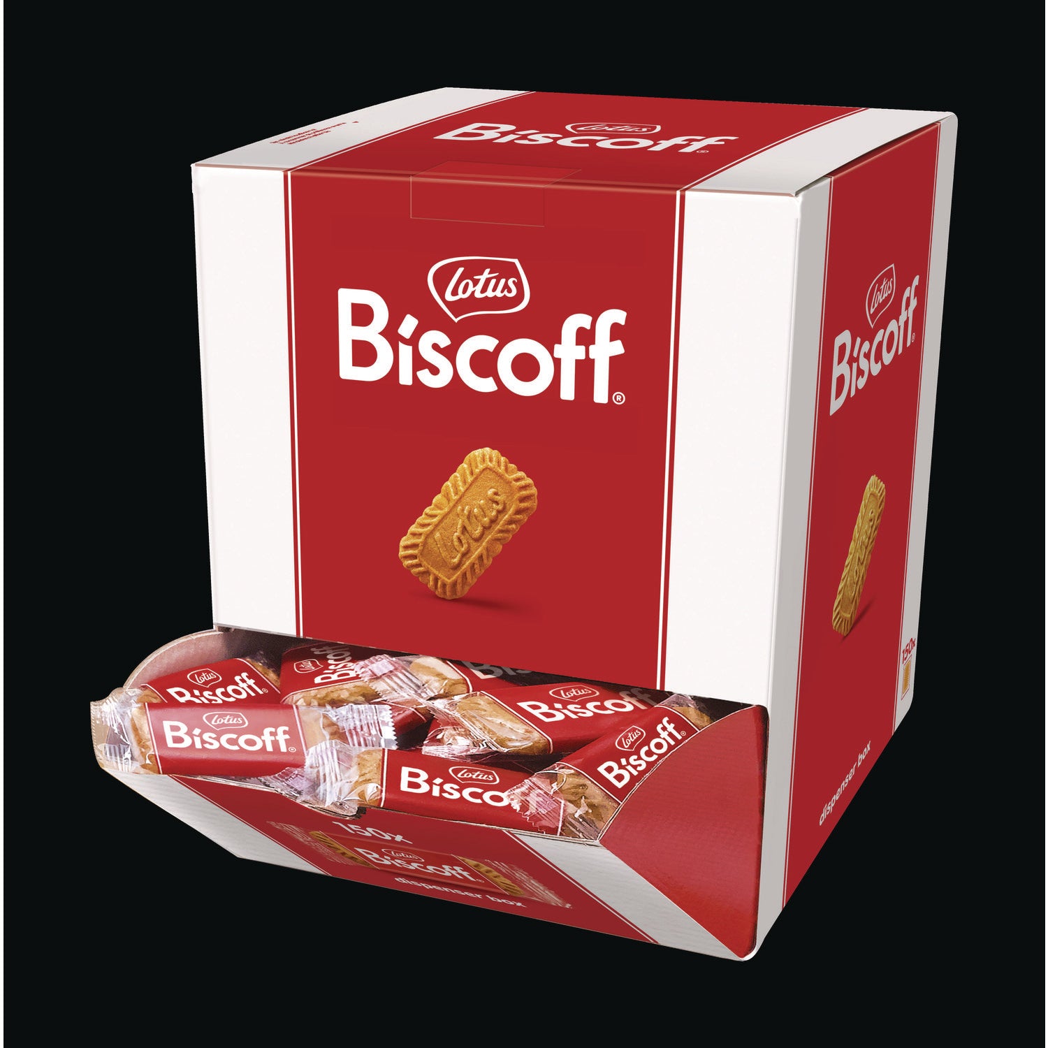 Biscoff Individual Cookies Dispenser, Caramel Flavor, 2 Cookies per Pack, 150 Packs per Carton, No Artificial Colors or Flavors, Preservative-Free
