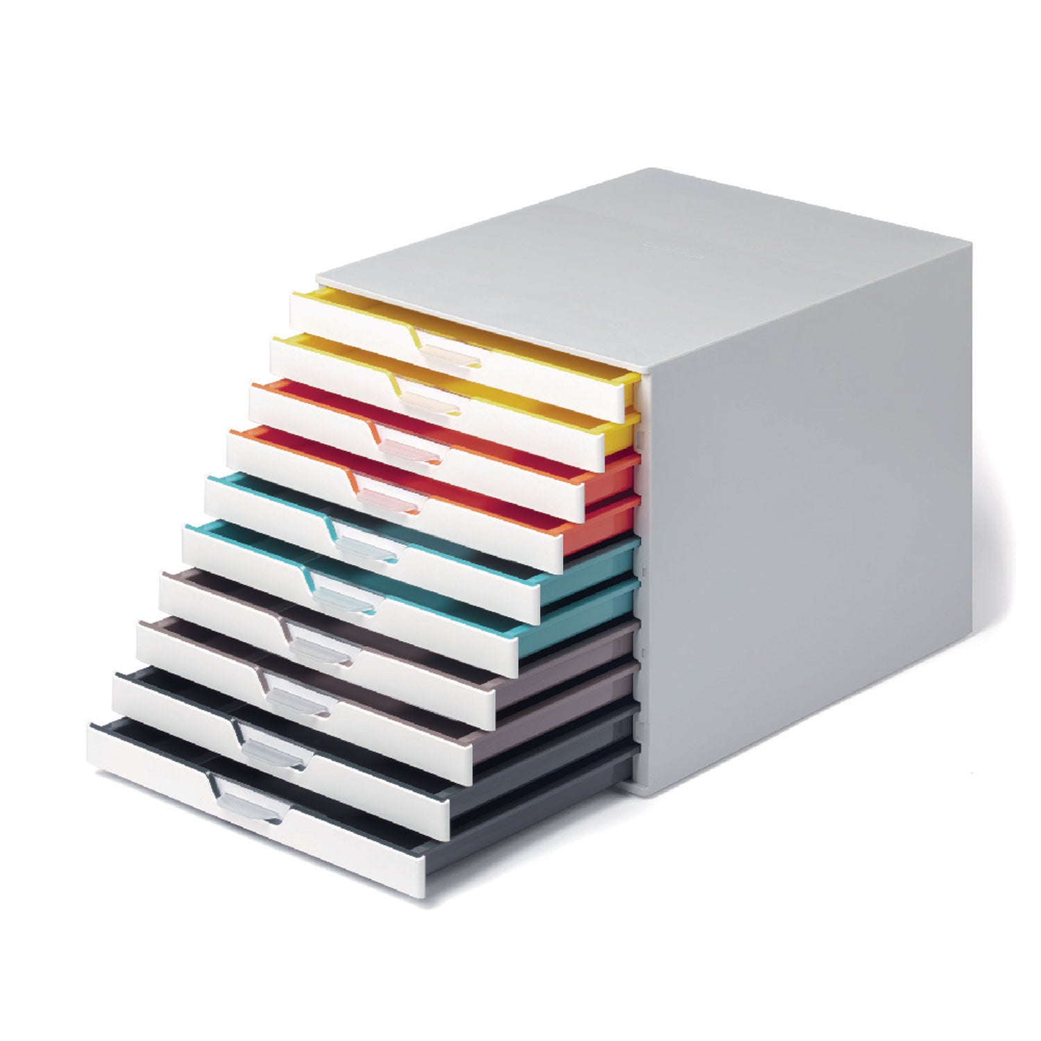 10 Drawer(s) - 11" Height x 11.50" Width x 14" Depth - Desktop - White - Plastic - 1 Each