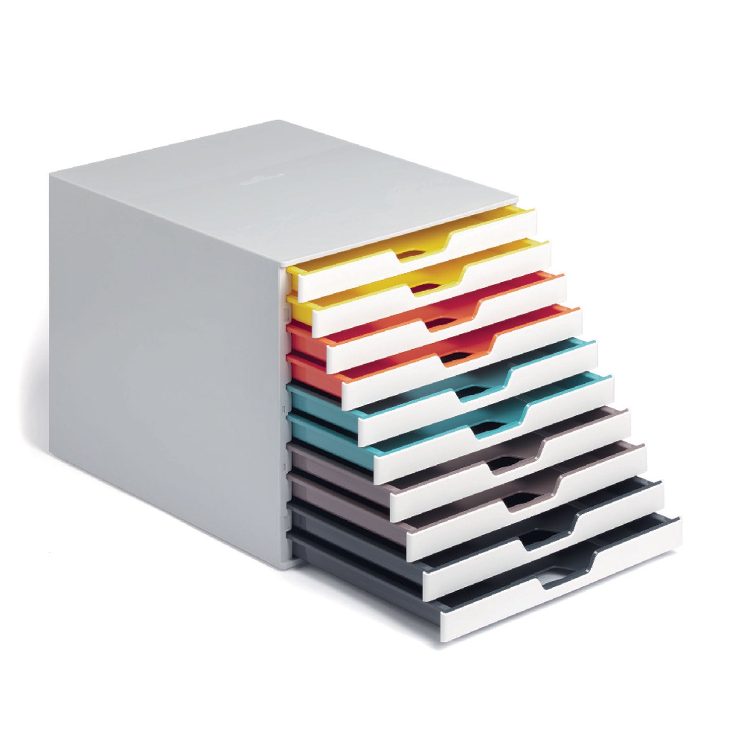 10 Drawer(s) - 11" Height x 11.50" Width x 14" Depth - Desktop - White - Plastic - 1 Each