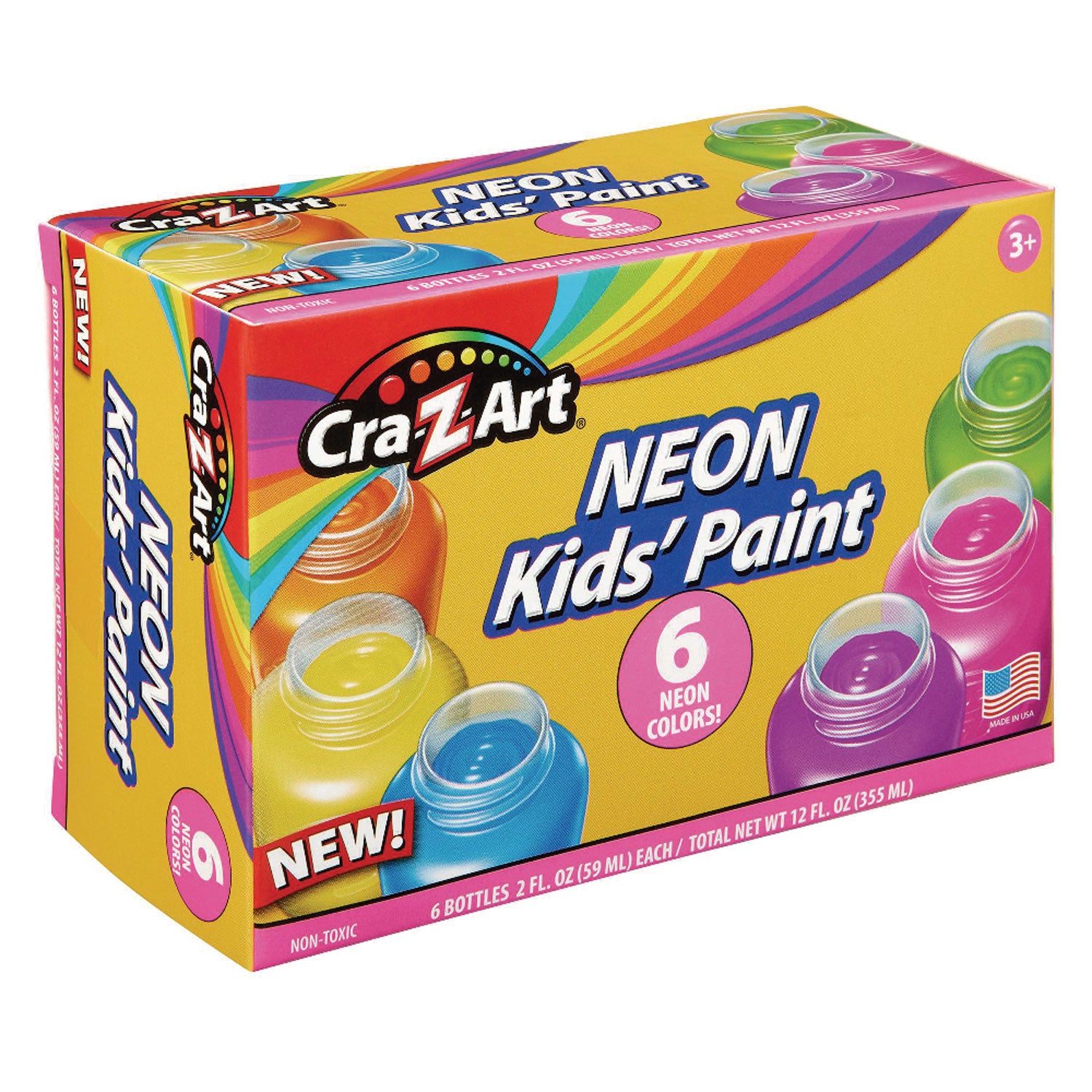 Washable Neon Paint, 6 Count